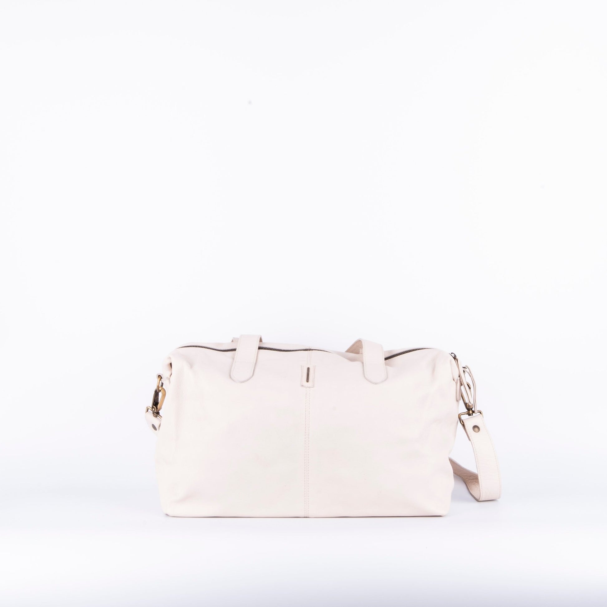 Judy mousse latte macchiato - borsa grande a tracolla in pelle bianca - Marta Ray