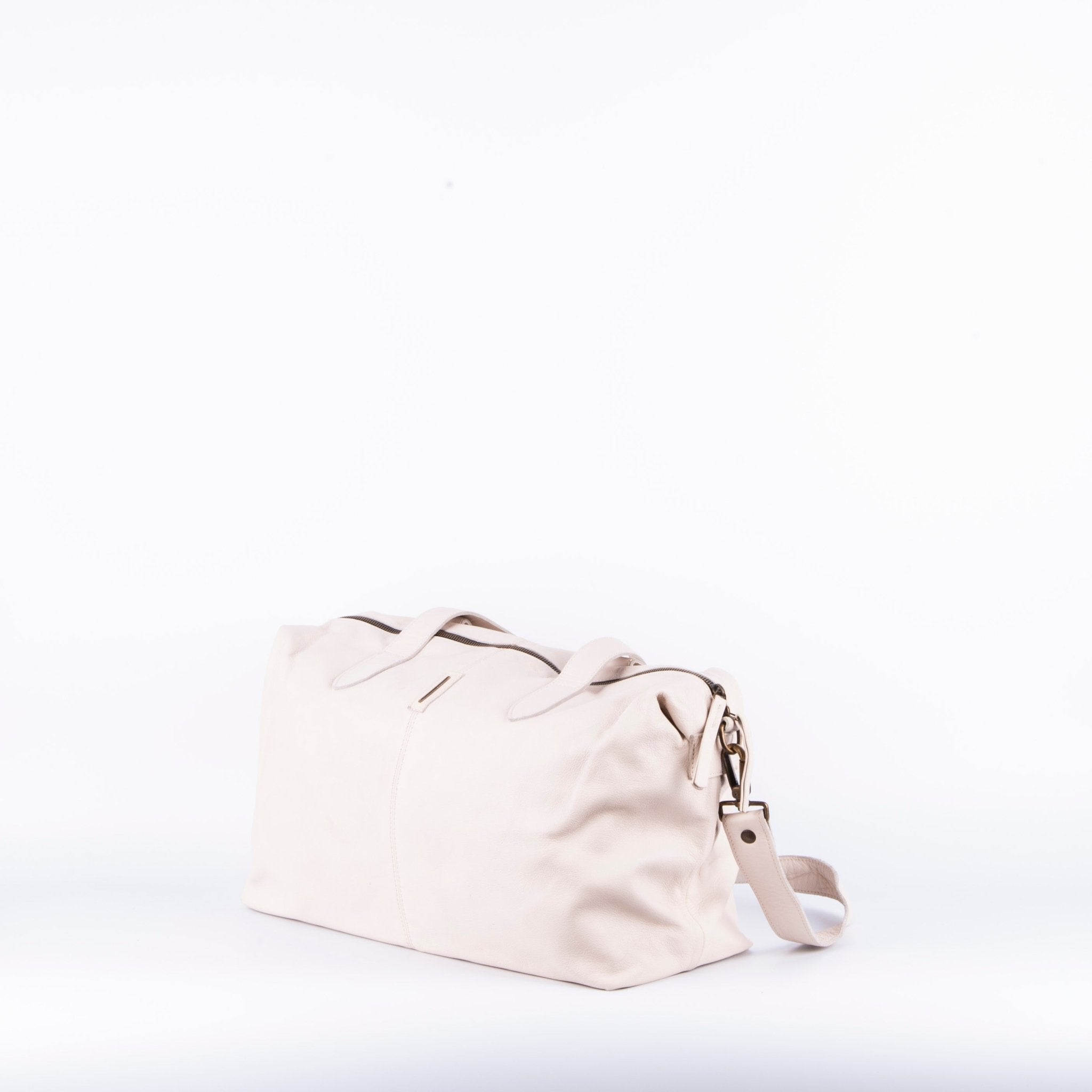Judy mousse latte macchiato - borsa grande a tracolla in pelle bianca - Marta Ray