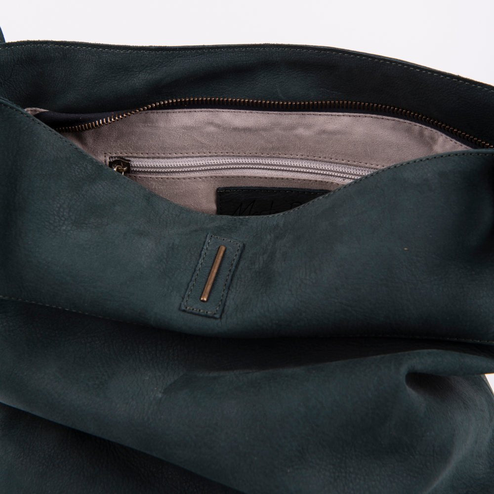 Julie long beach ottanio - borsa a spalla grande in pelle verde - Marta Ray