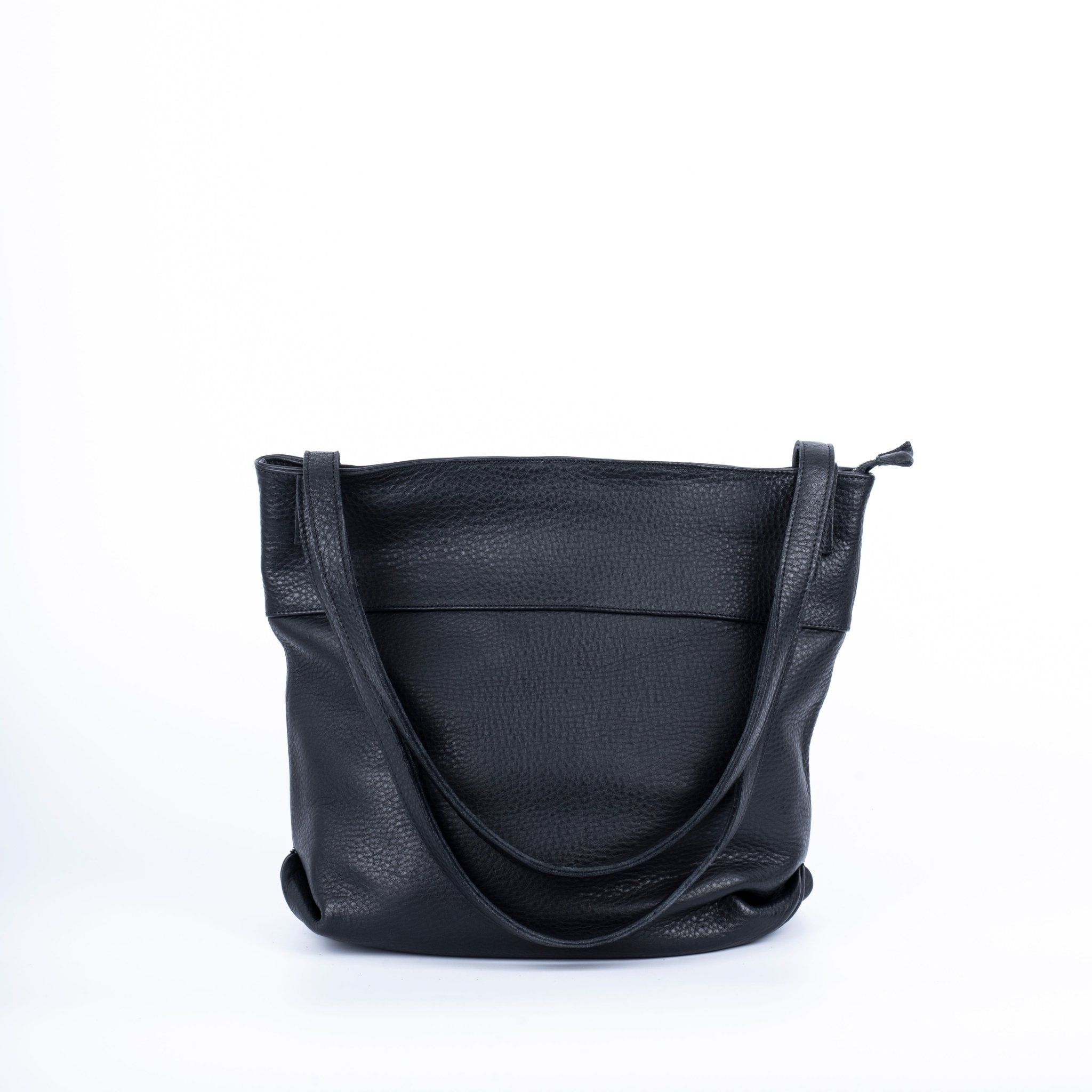 Julie martellato nero - borsa a spalla grande in pelle nera - Marta Ray