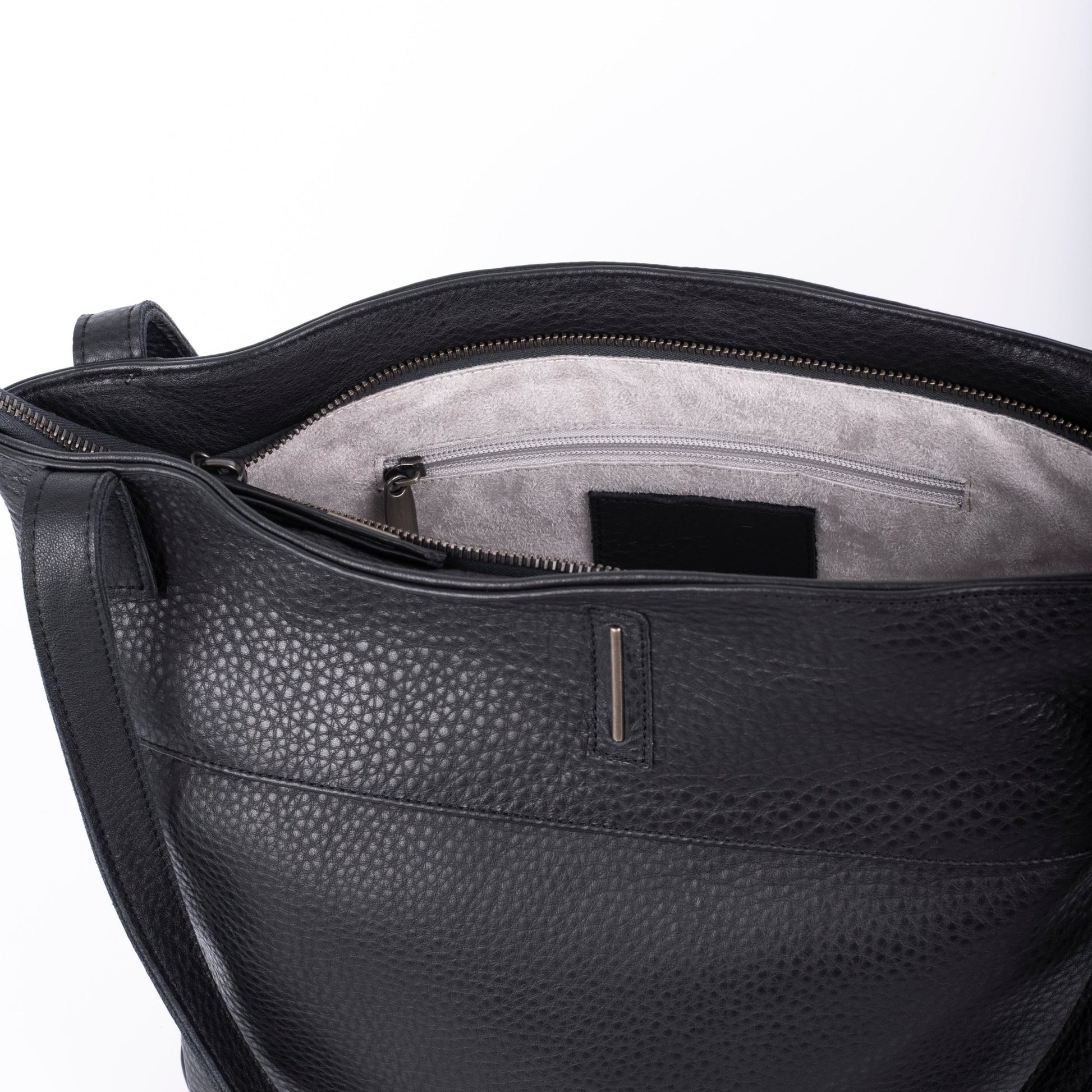Julie martellato nero - borsa a spalla grande in pelle nera - Marta Ray