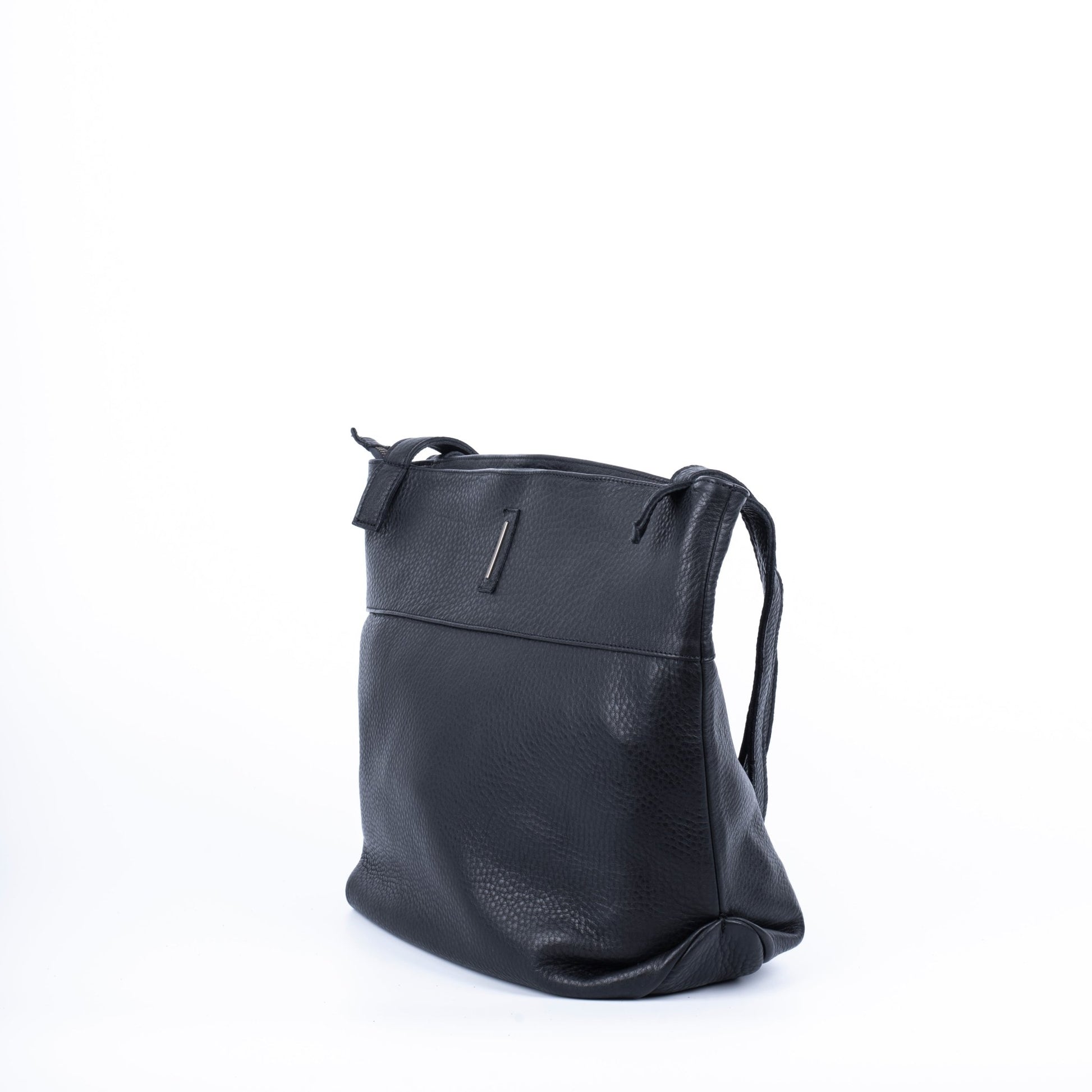 Julie martellato nero - borsa a spalla grande in pelle nera - Marta Ray