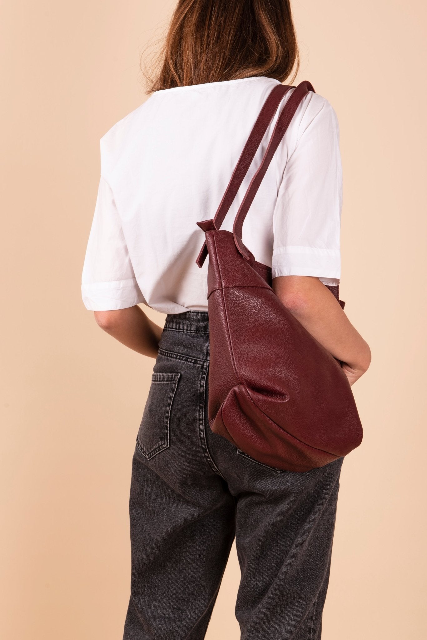 Julie new york - borsa a spalla grande in pelle rubino - Marta Ray