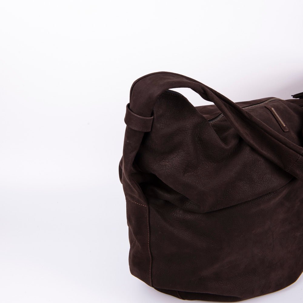 June long beach tam - borsa a tracolla in pelle scamosciata marrone - Marta Ray