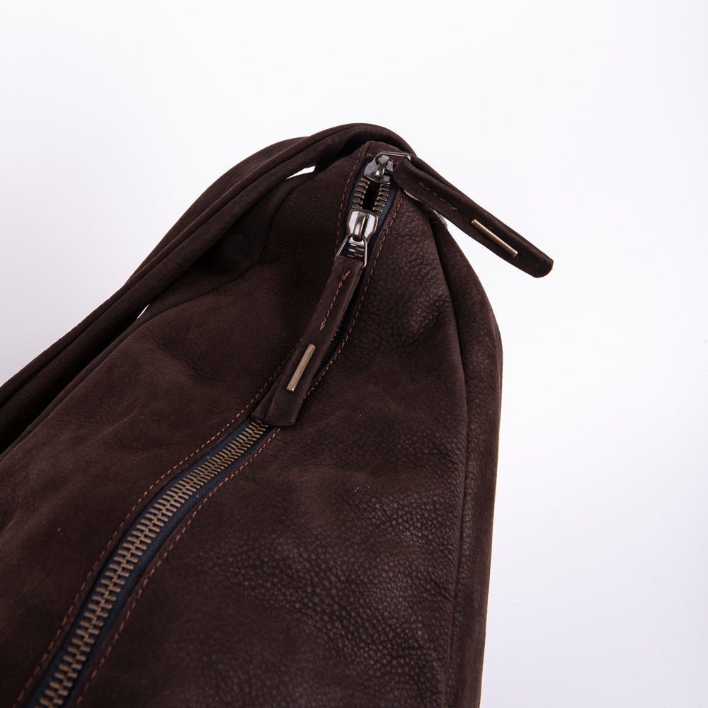 June long beach tam - borsa a tracolla in pelle scamosciata marrone - Marta Ray