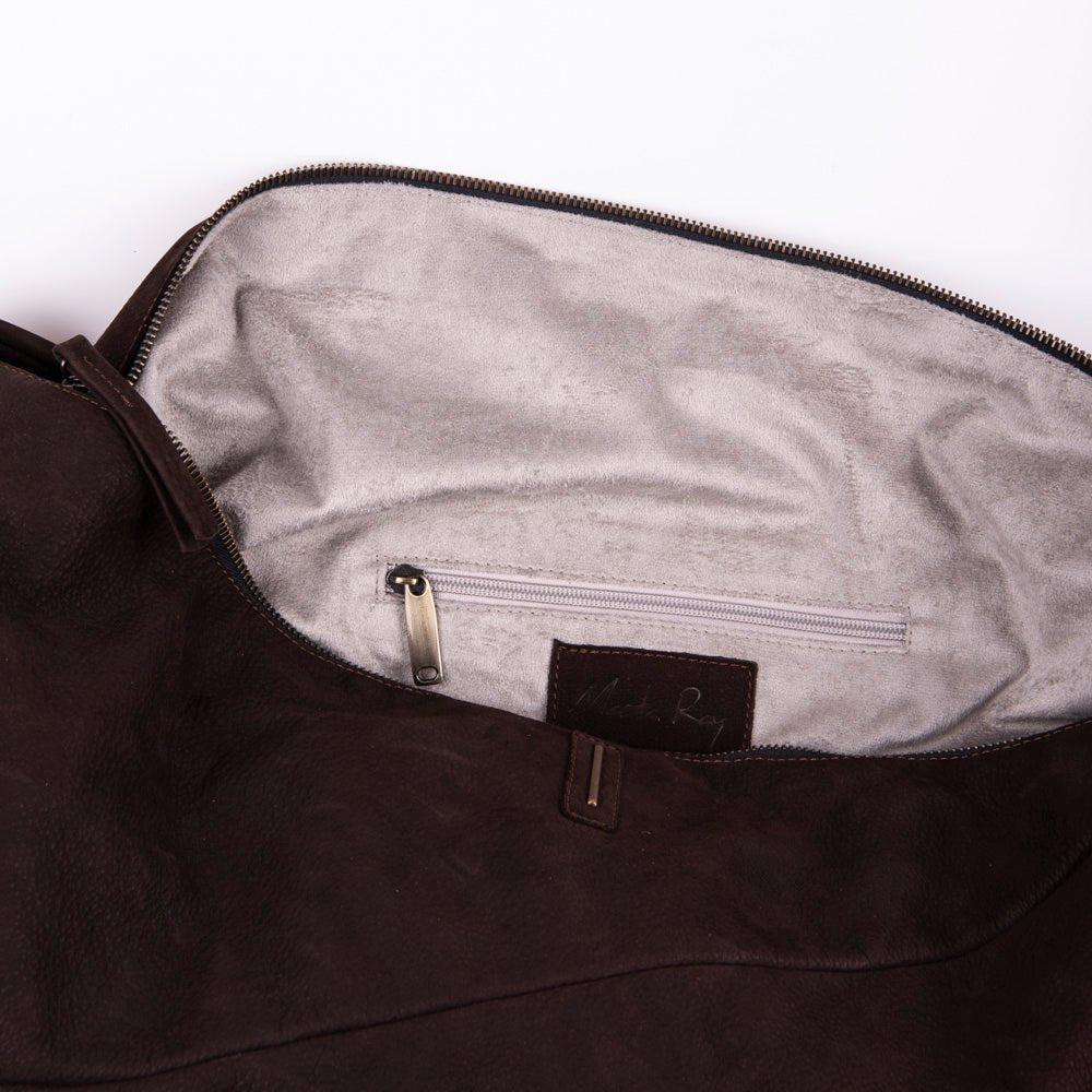June long beach tam - borsa a tracolla in pelle scamosciata marrone - Marta Ray
