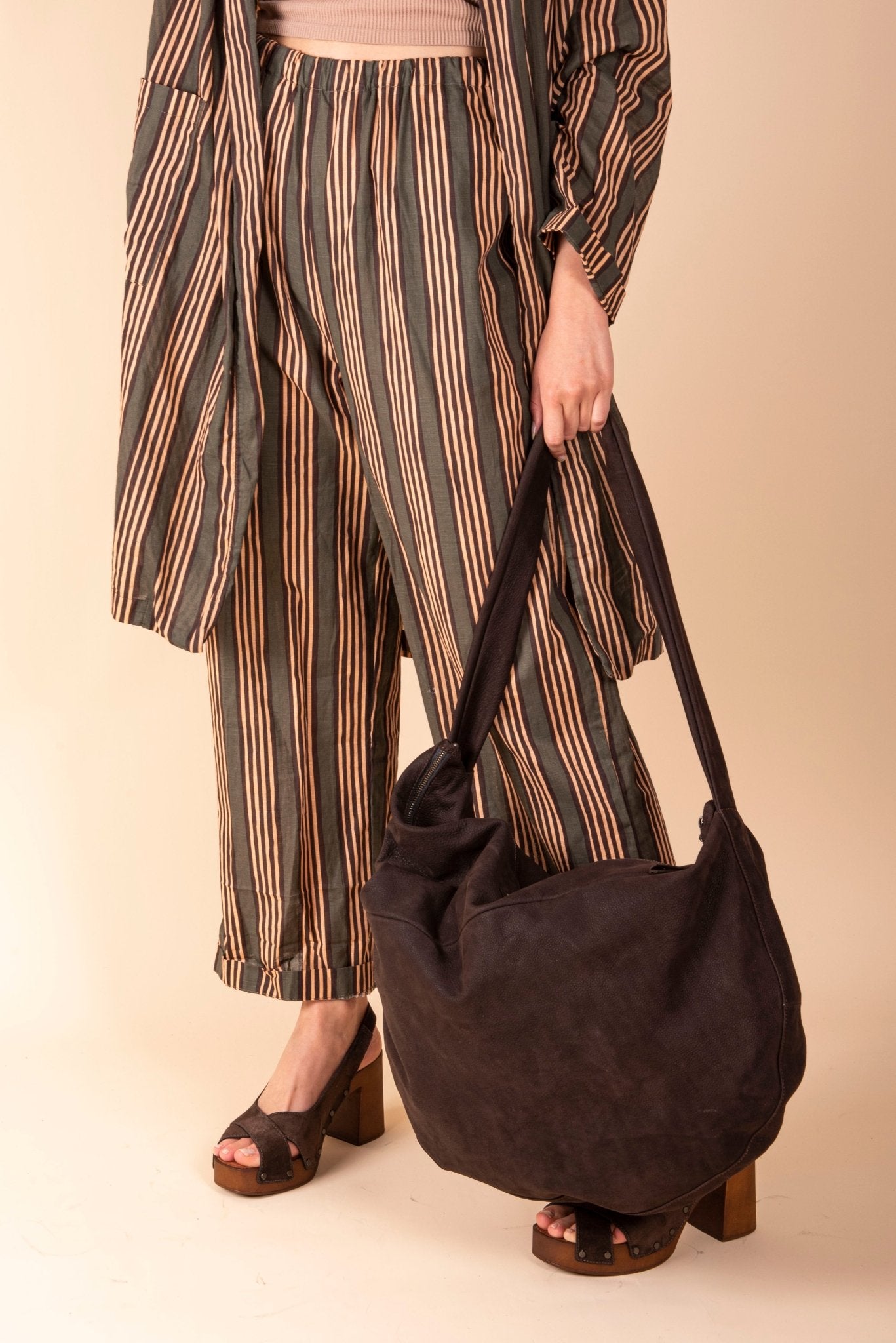 June long beach tam - borsa a tracolla in pelle scamosciata marrone - Marta Ray
