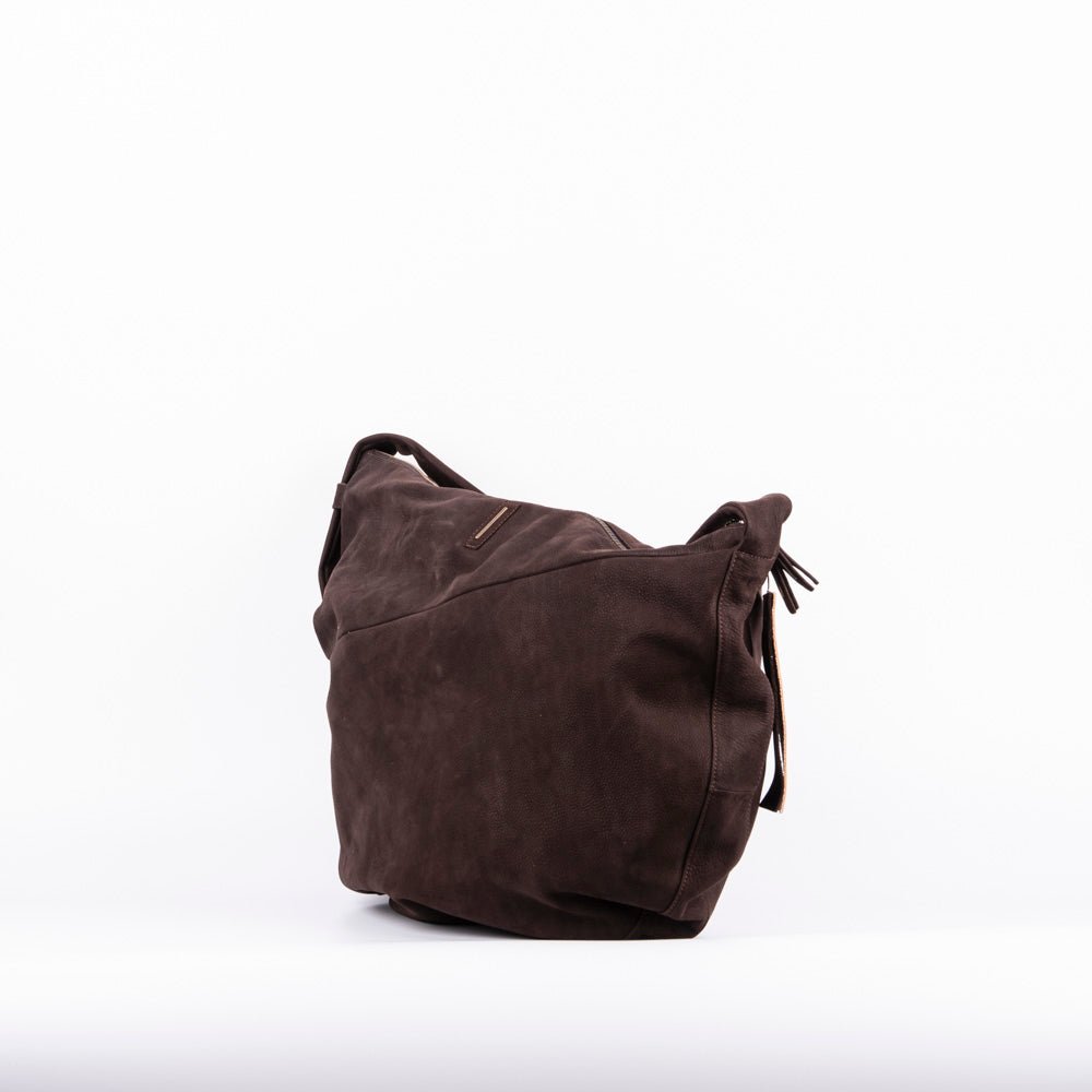 June long beach tam - borsa a tracolla in pelle scamosciata marrone - Marta Ray