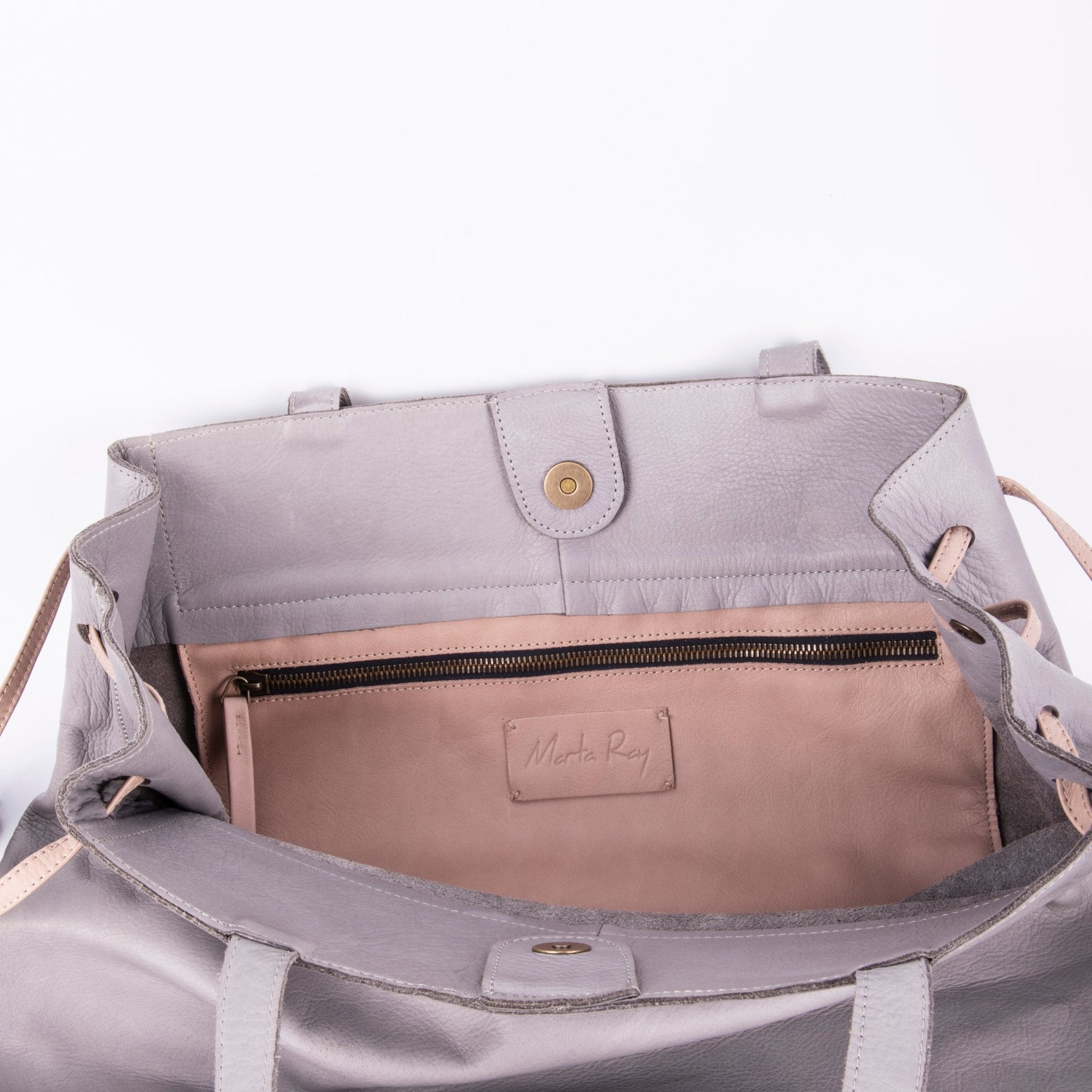 Karen mousse perla akoya mudo - borsa grande tracolla in pelle grigia - Marta Ray