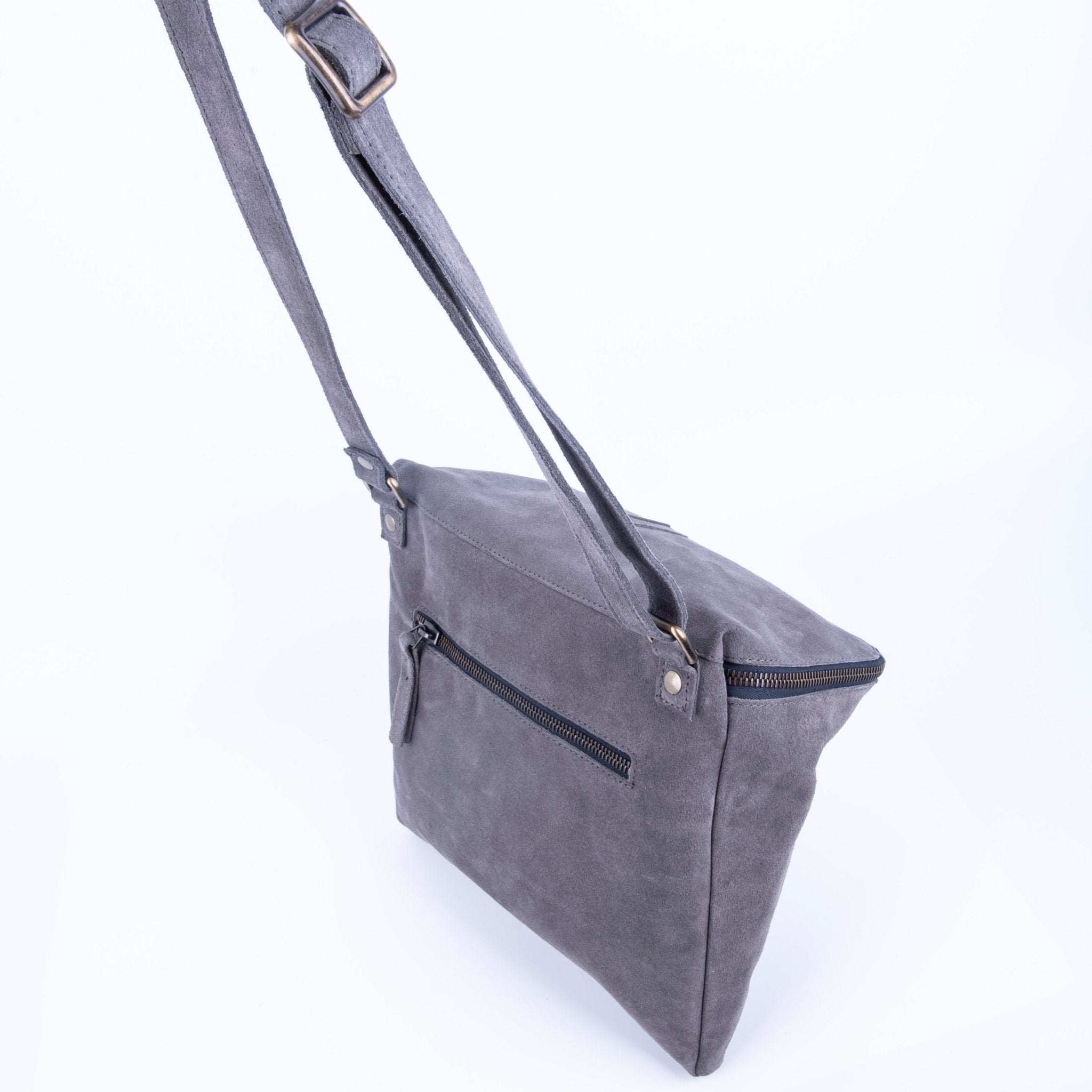 Kesi camoscio dark grey - borsa a tracolla in pelle - Marta Ray