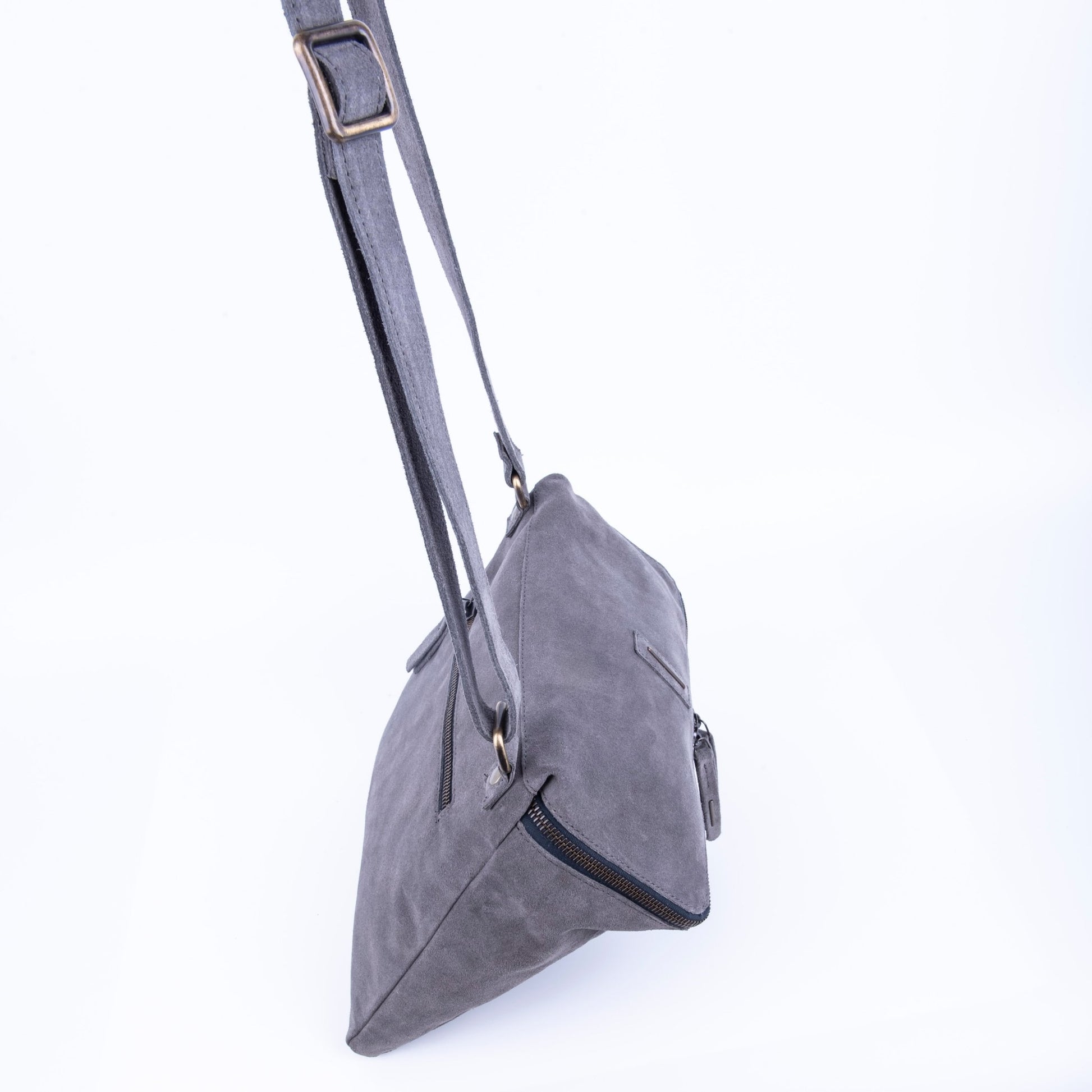 Kesi camoscio dark grey - borsa a tracolla in pelle - Marta Ray