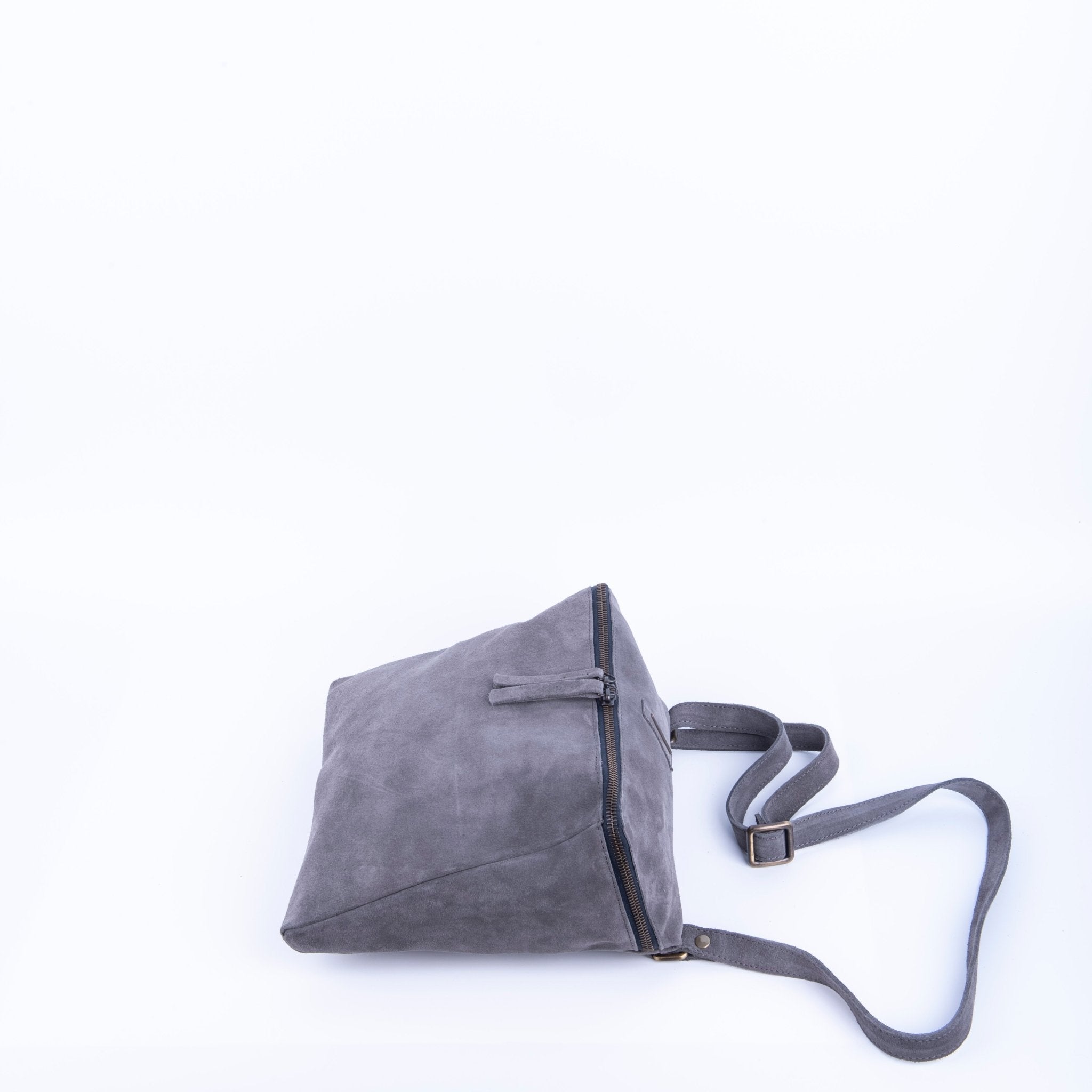 Kesi camoscio dark grey - borsa a tracolla in pelle - Marta Ray