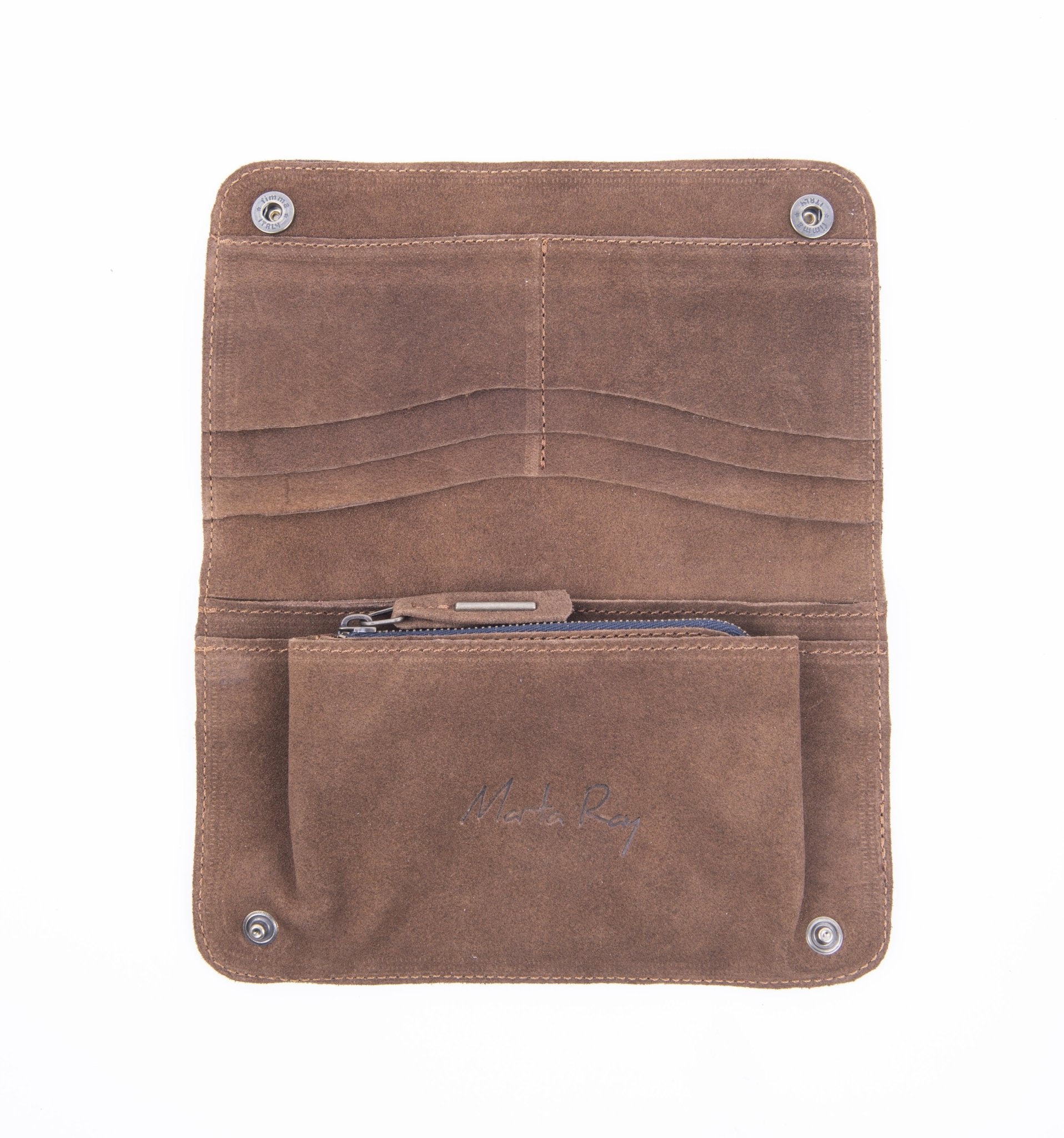 Kiki wallet camoscio cuoio - portafogli in pelle marrone - Marta Ray