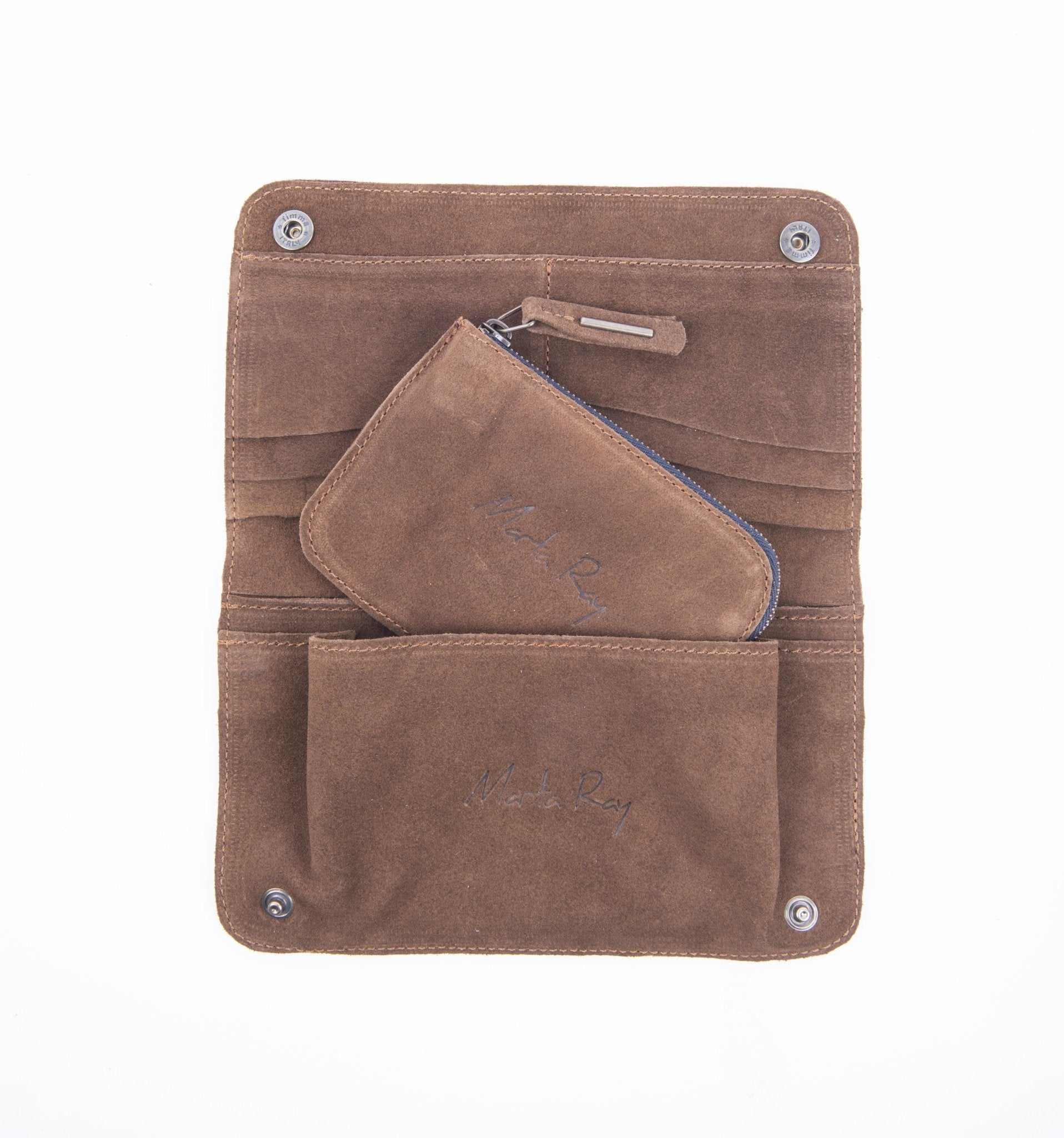 Kiki wallet camoscio cuoio - portafogli in pelle marrone - Marta Ray