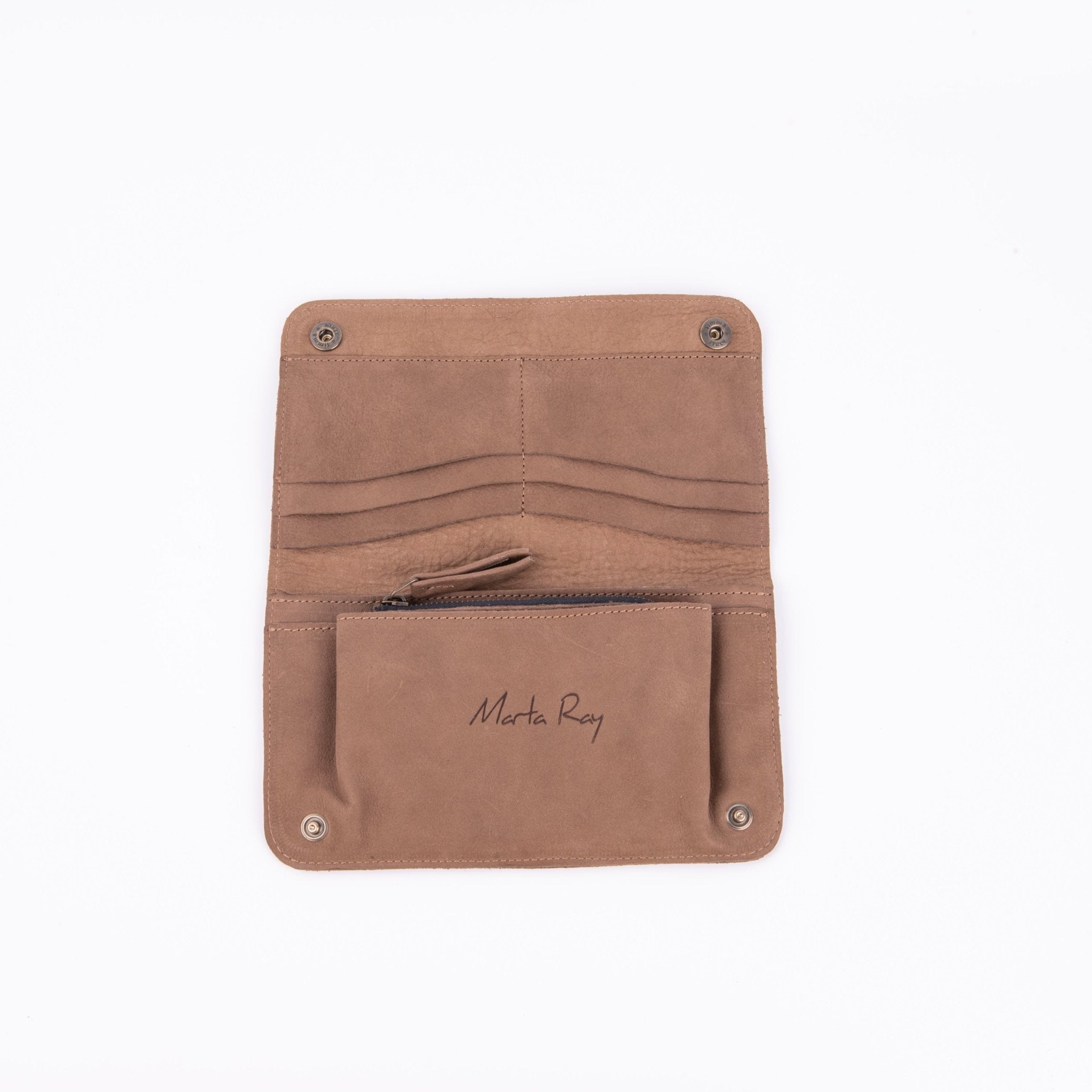 Kiki wallet long beach fango - portafogli in pelle marrone - Marta Ray
