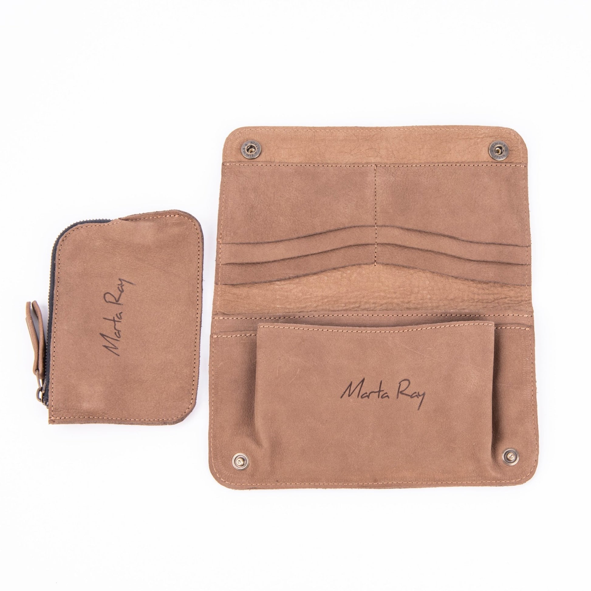 Kiki wallet long beach fango - portafogli in pelle marrone - Marta Ray