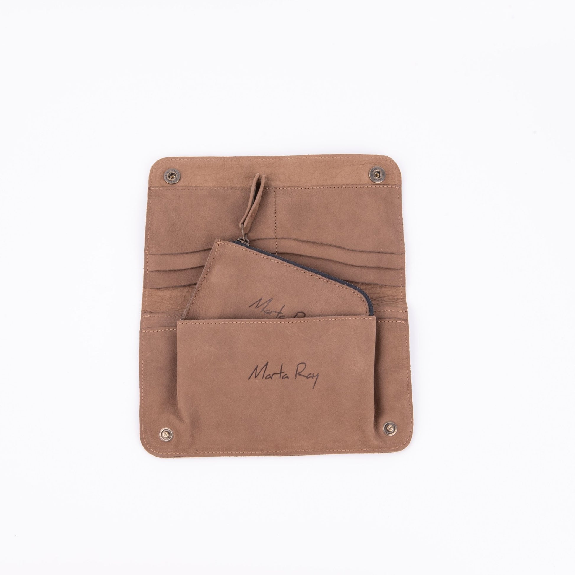 Kiki wallet long beach fango - portafogli in pelle marrone - Marta Ray