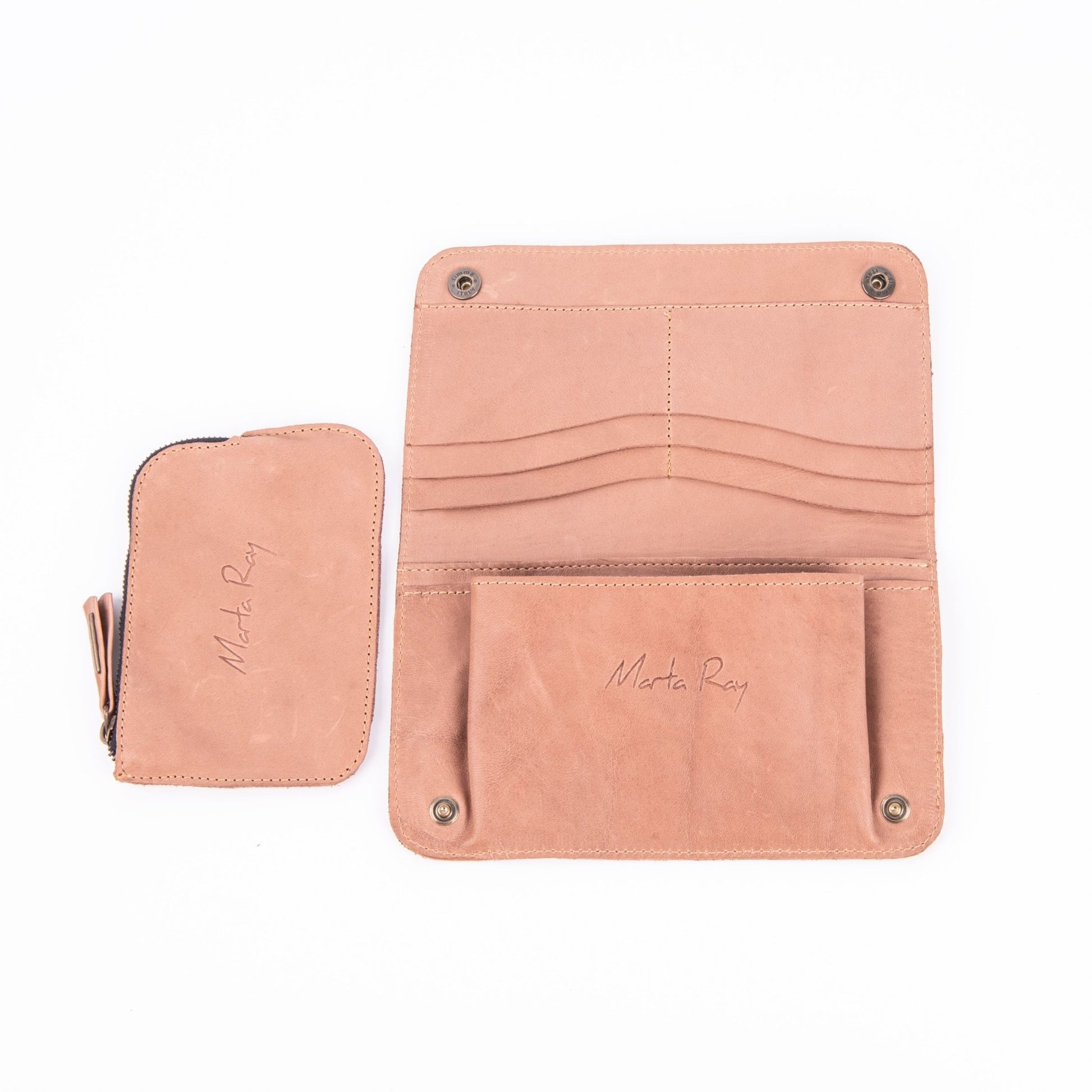 Kiki wallet mousse cammeo - portafogli in pelle rosa - Marta Ray