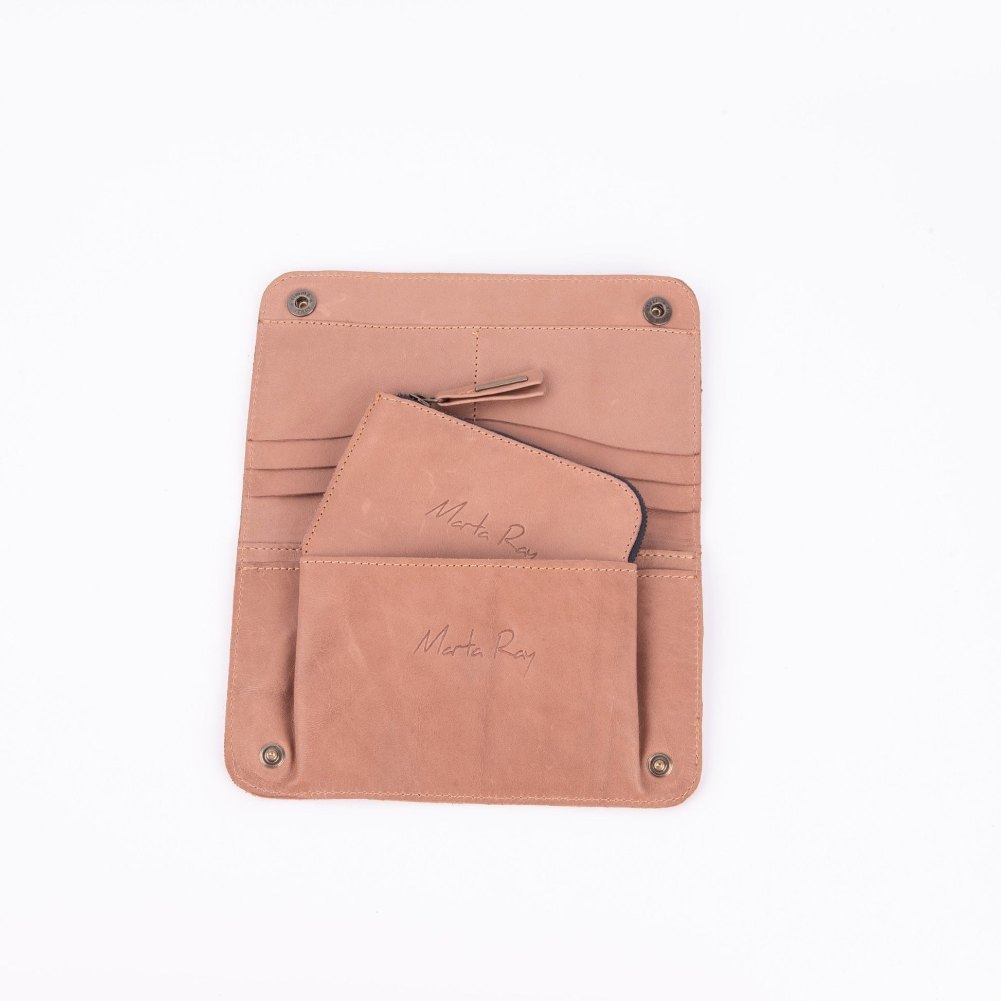 Kiki wallet mousse cammeo - portafogli in pelle rosa - Marta Ray