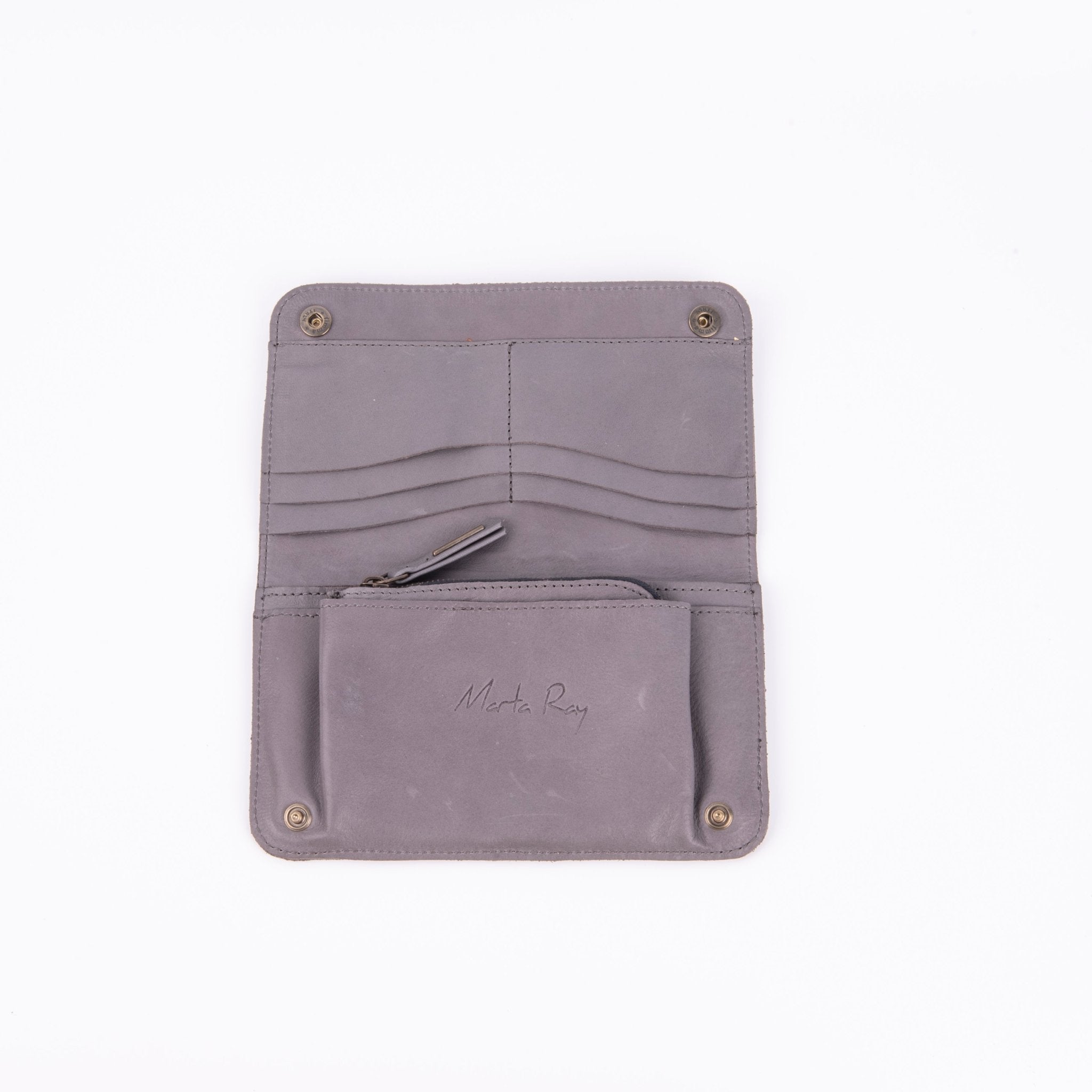 Kiki wallet mousse frozen - portafogli in pelle grigia - Marta Ray
