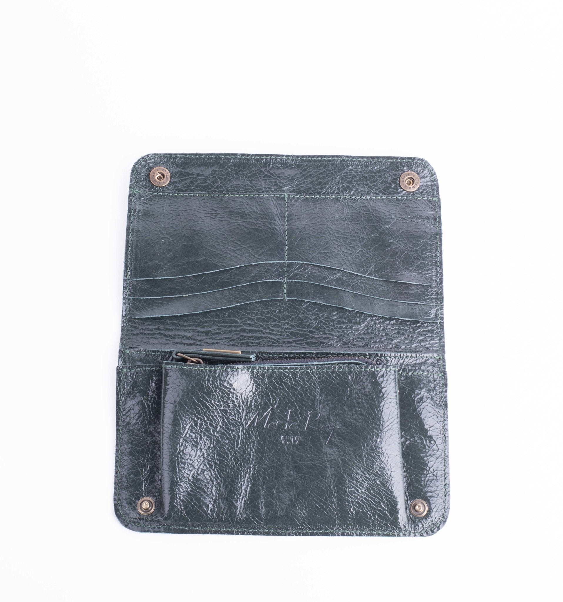 Kiki wallet vernice pino - portafogli in pelle verde - Marta Ray