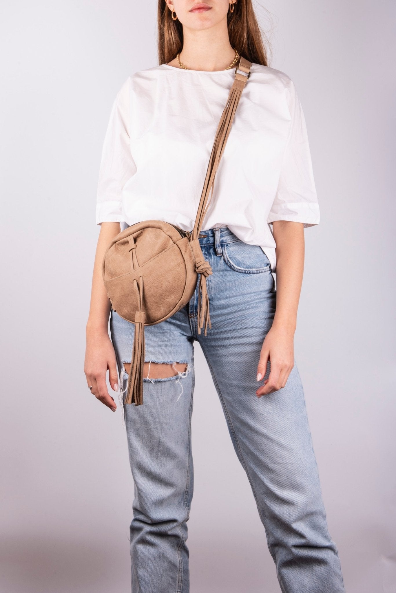 Kimberly spider noce - borsa a tracolla in pelle beige - Marta Ray