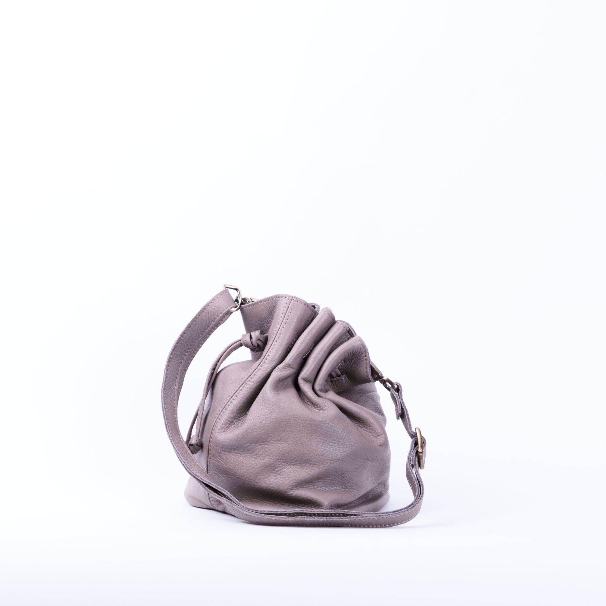 Kiss bag mousse acacia+ cuoio rosso - bosa a tracolla in pelle bicolore - Marta Ray