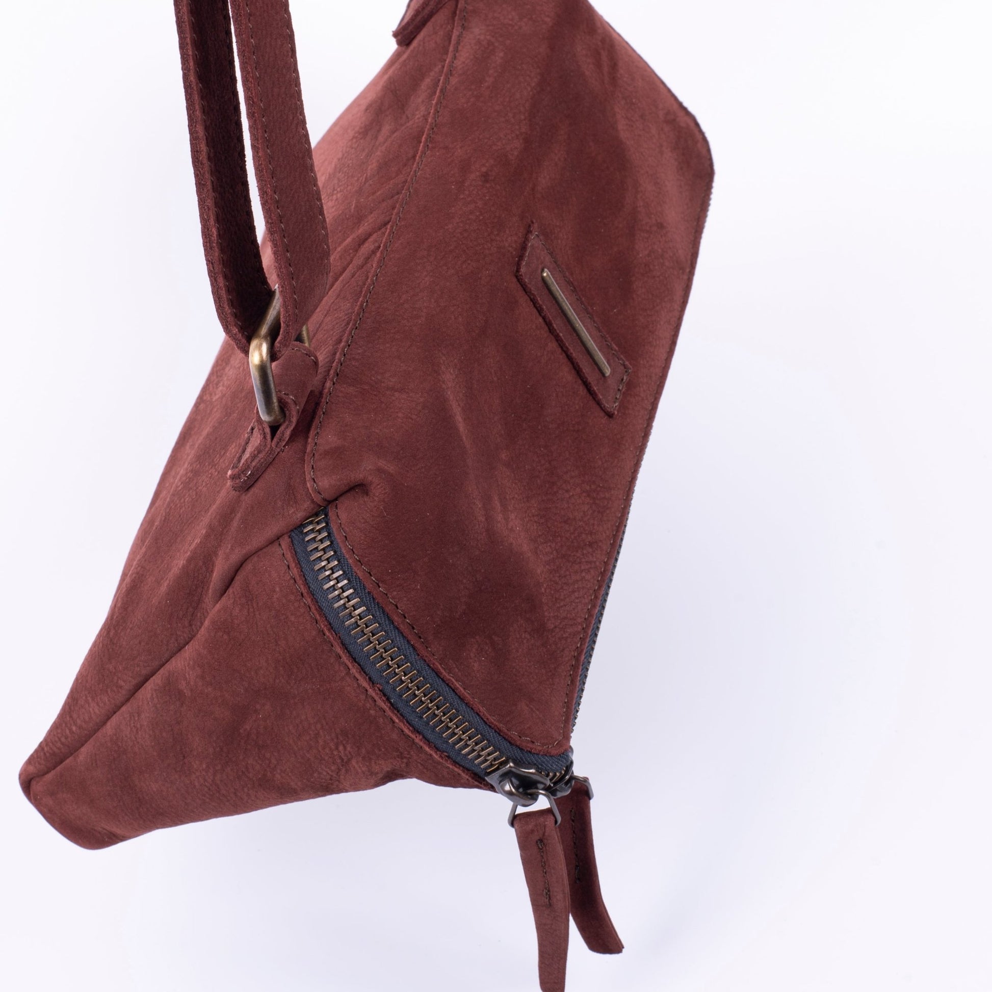 Kyo long beach britanic - borsa a tracolla o marsupio in belle scamosciata rosso bordò - Marta Ray