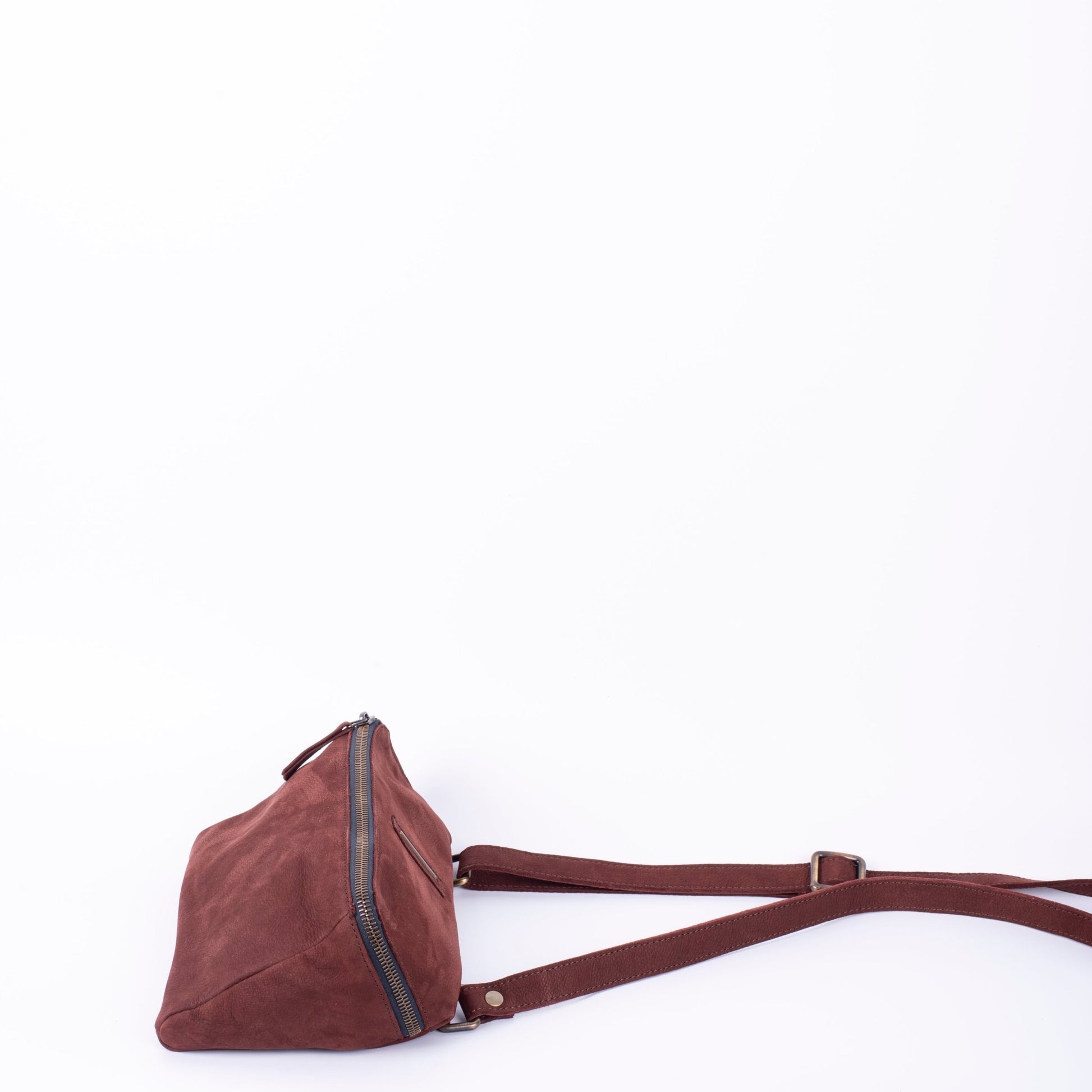 Kyo long beach britanic - borsa a tracolla o marsupio in belle scamosciata rosso bordò - Marta Ray