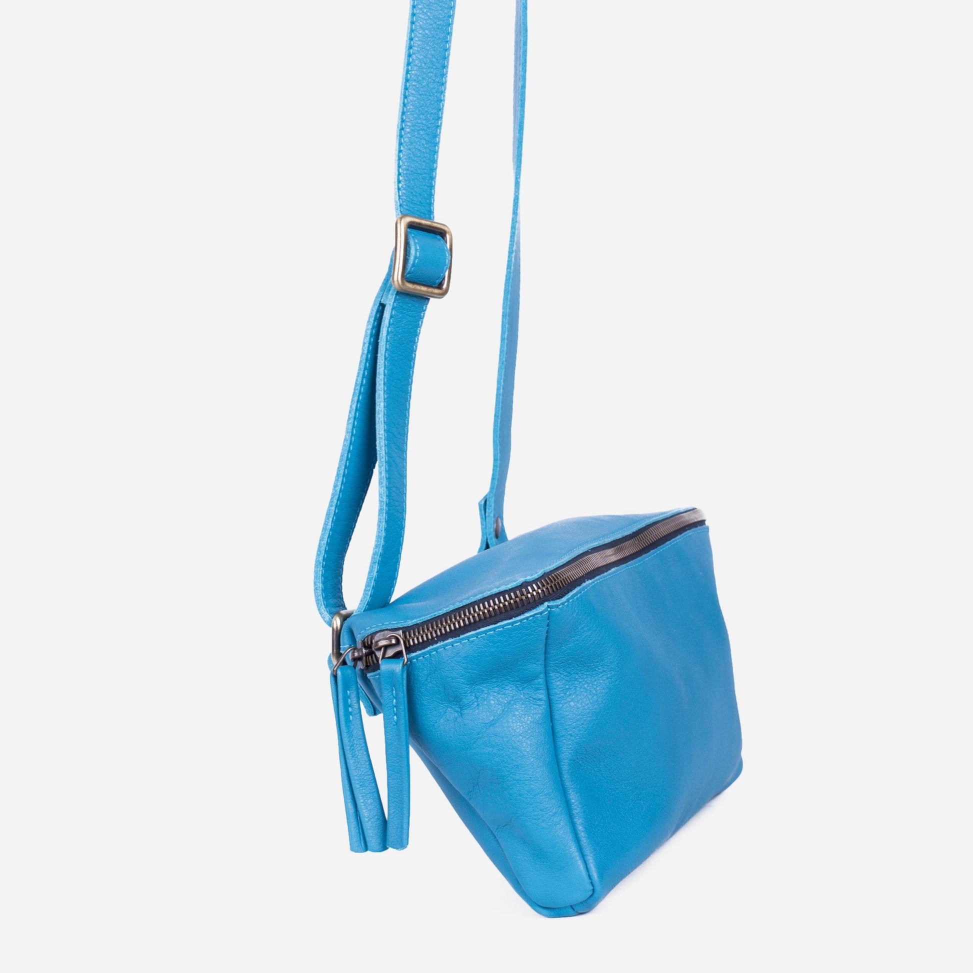 Kyo mousse mare - borsa a tracolla marsupio in pelle turchese - Marta Ray