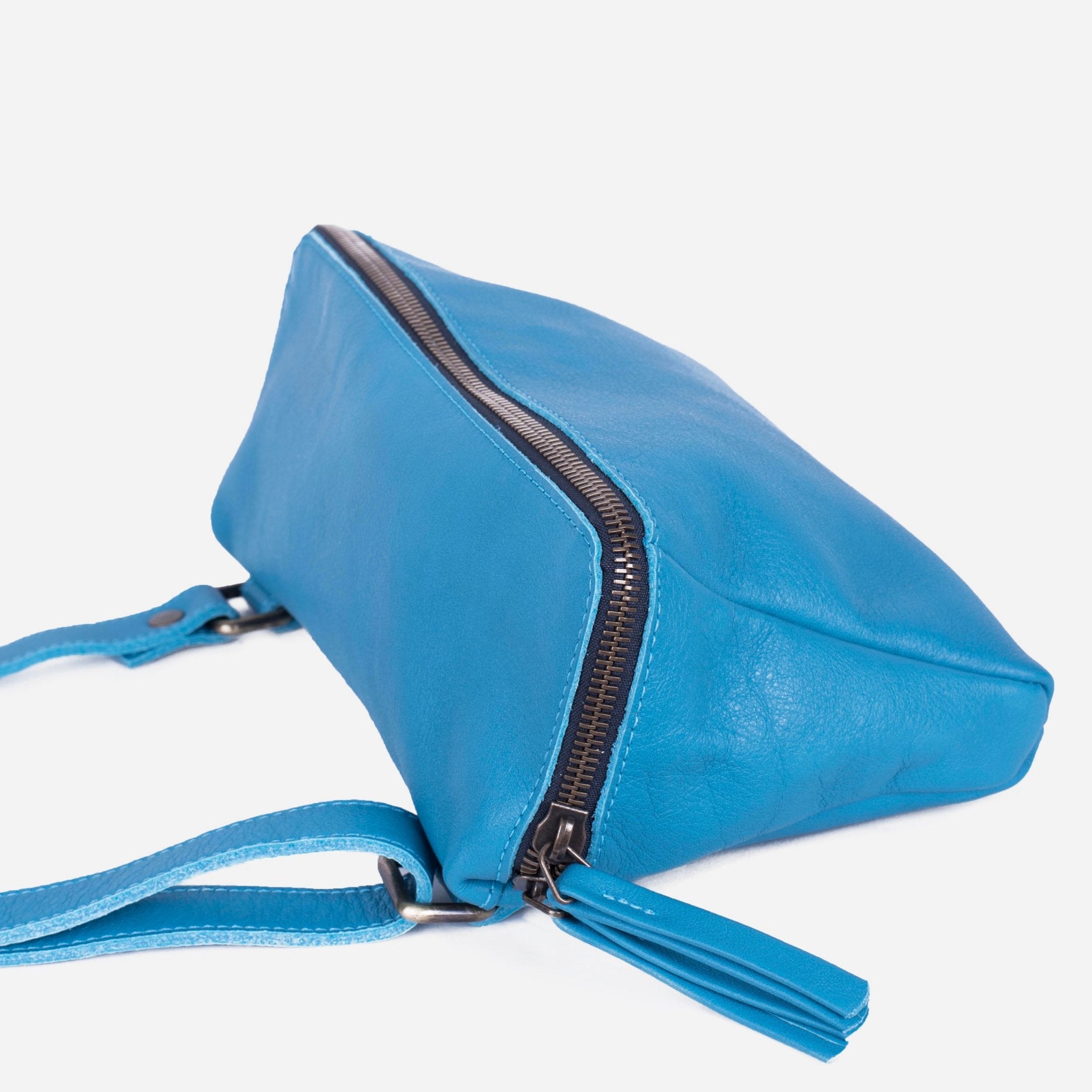 Kyo mousse mare - borsa a tracolla marsupio in pelle turchese - Marta Ray