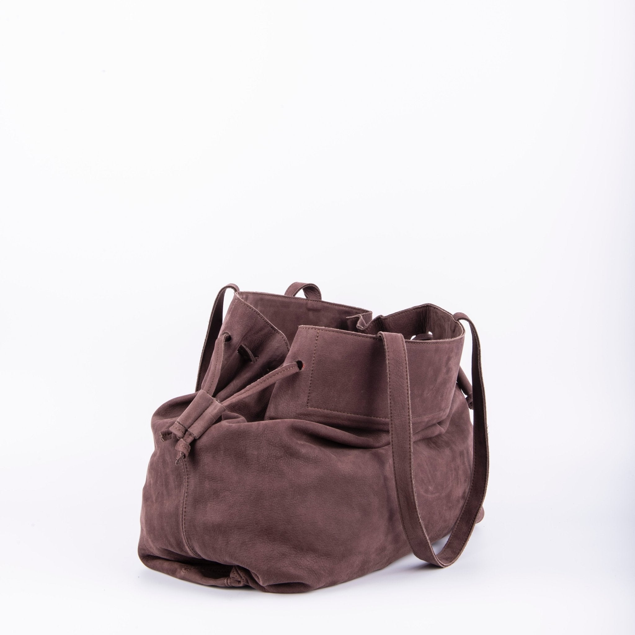 Lana long beach cioccolato - borsa grande a spalla in pelle marrone - Marta Ray