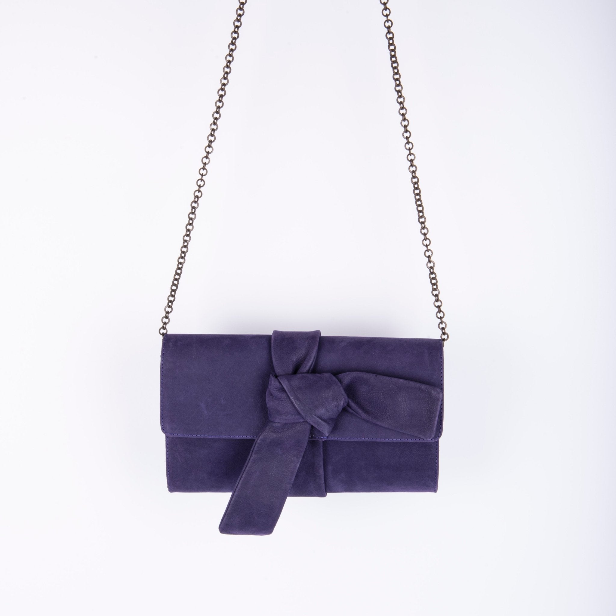 Larissa long beach indaco - pochette con tracolla in pelle viola - Marta Ray