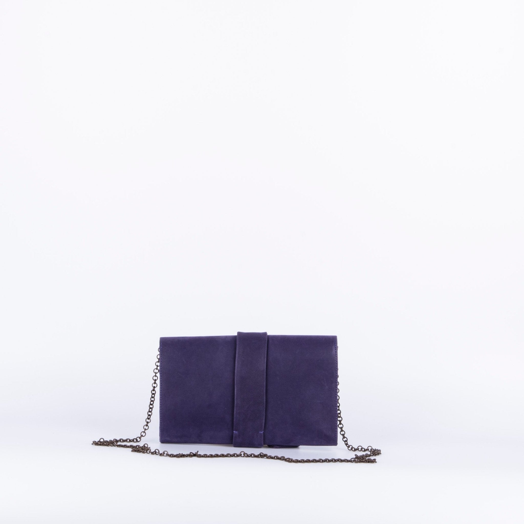Larissa long beach indaco - pochette con tracolla in pelle viola - Marta Ray