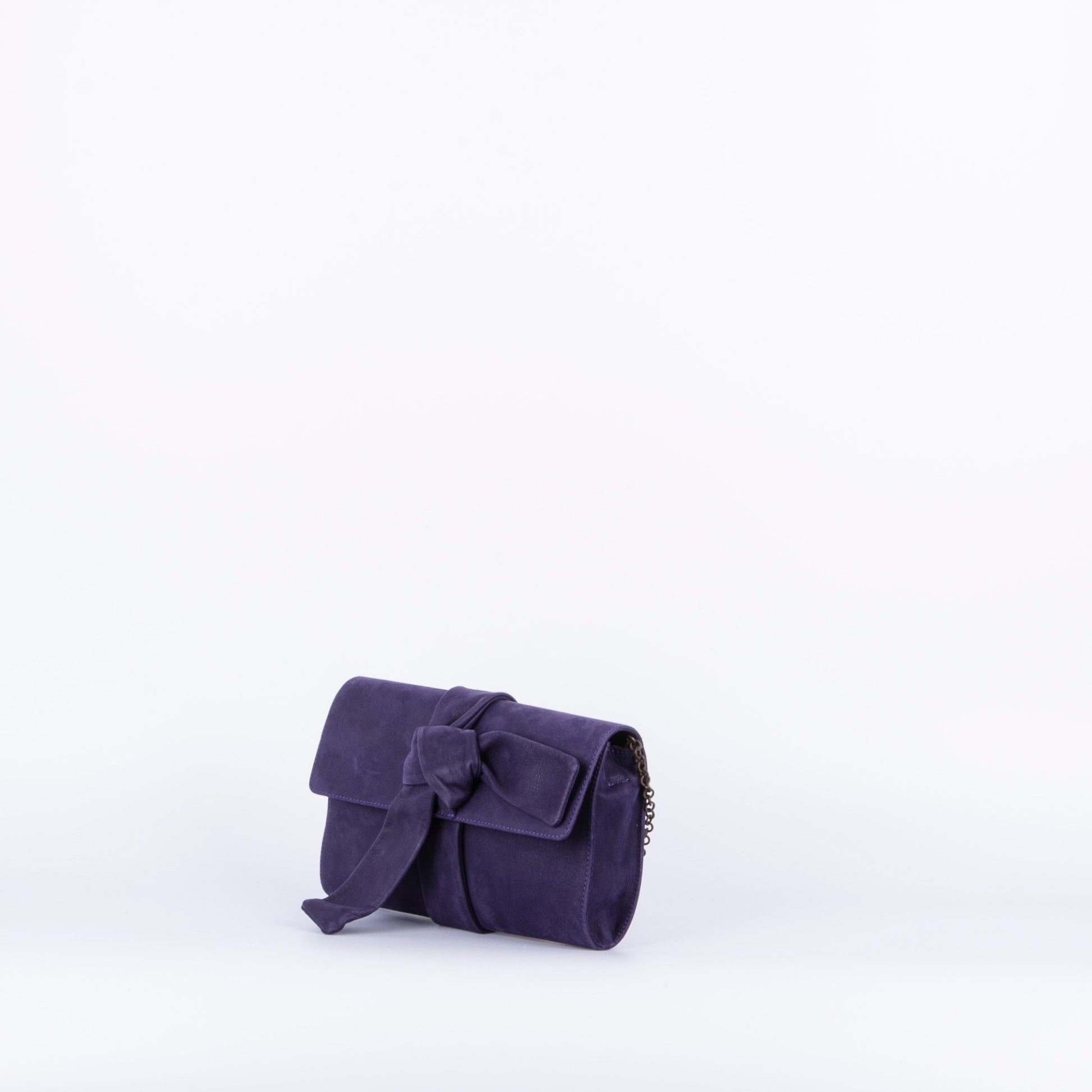 Larissa long beach indaco - pochette con tracolla in pelle viola - Marta Ray