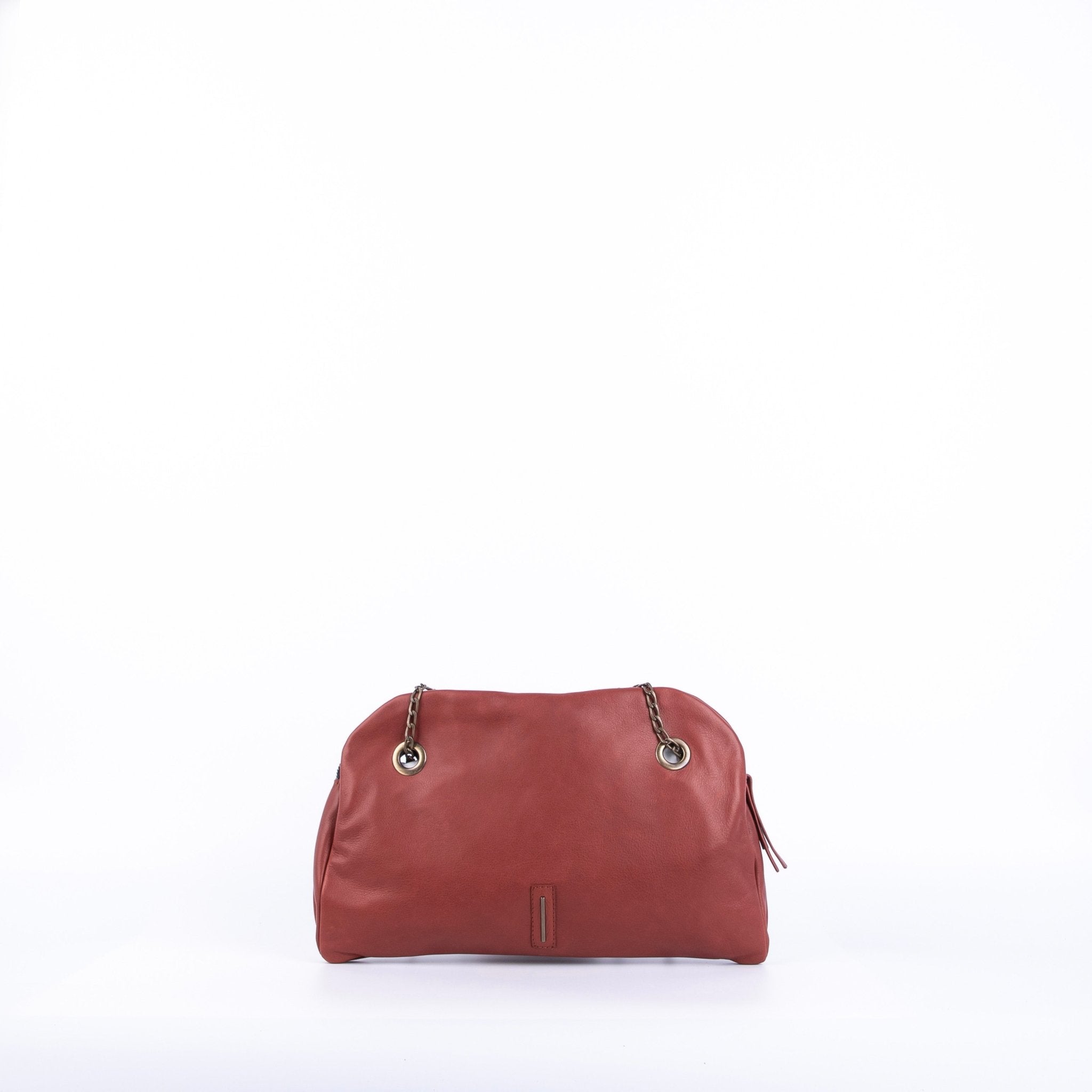 Leila mousse cuoio inglese - pochette in pelle marrone - Marta Ray