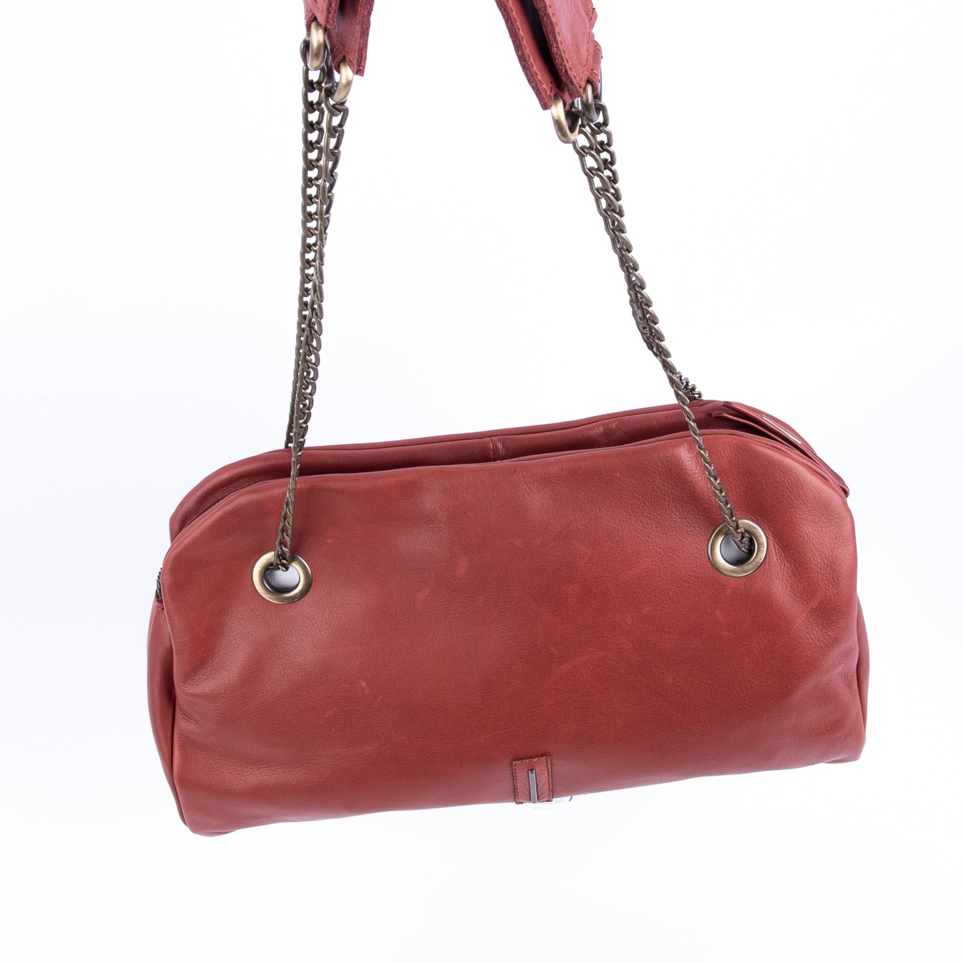 Leila mousse cuoio inglese - pochette in pelle marrone - Marta Ray