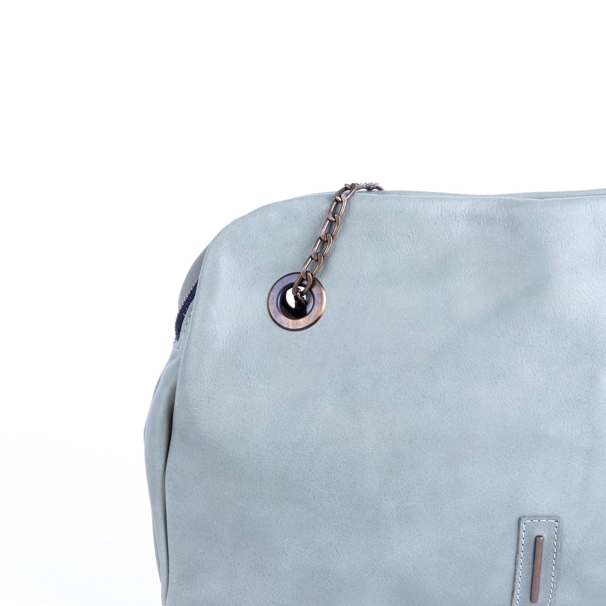 Leila mousse edera - pochette in pelle verde - Marta Ray
