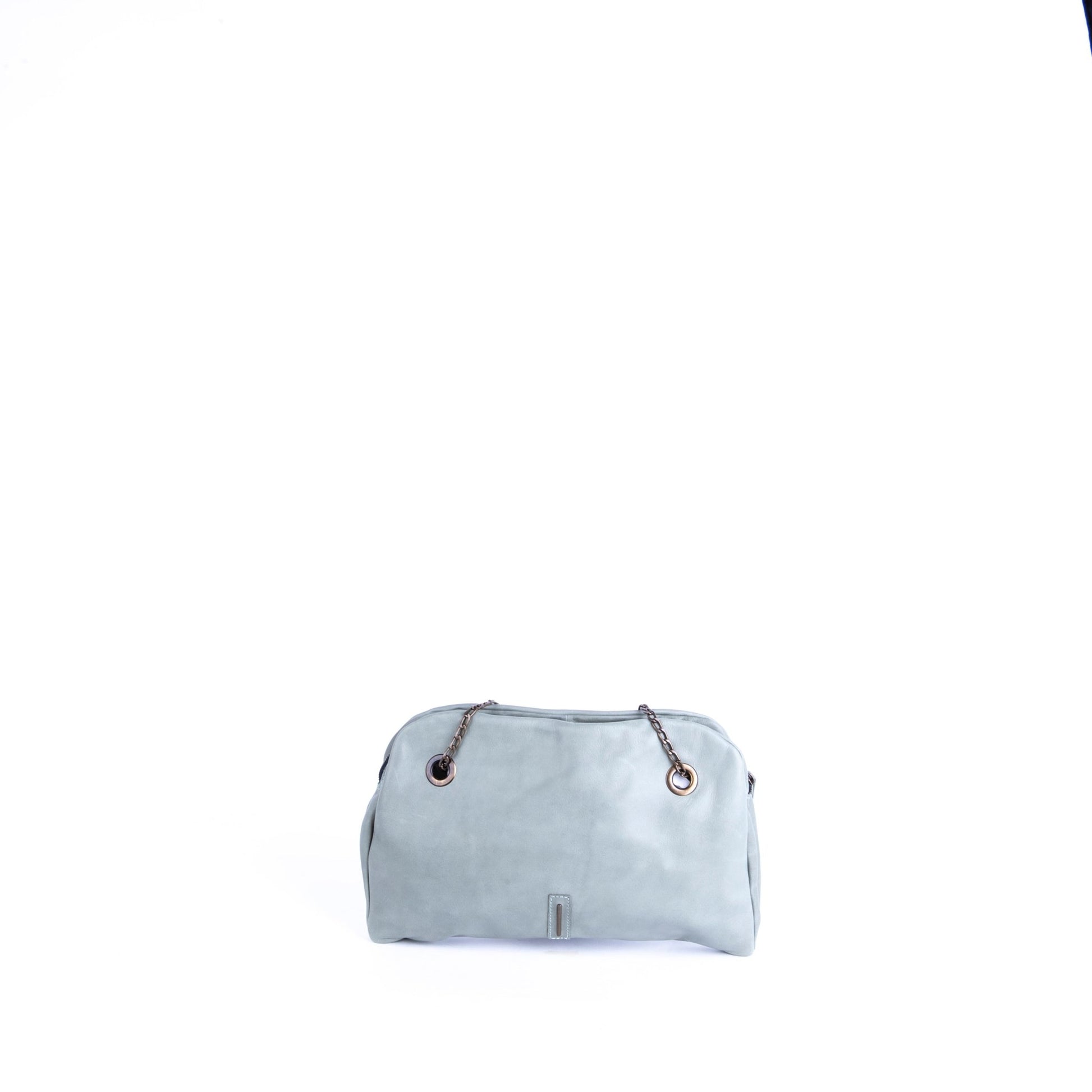 Leila mousse edera - pochette in pelle verde - Marta Ray