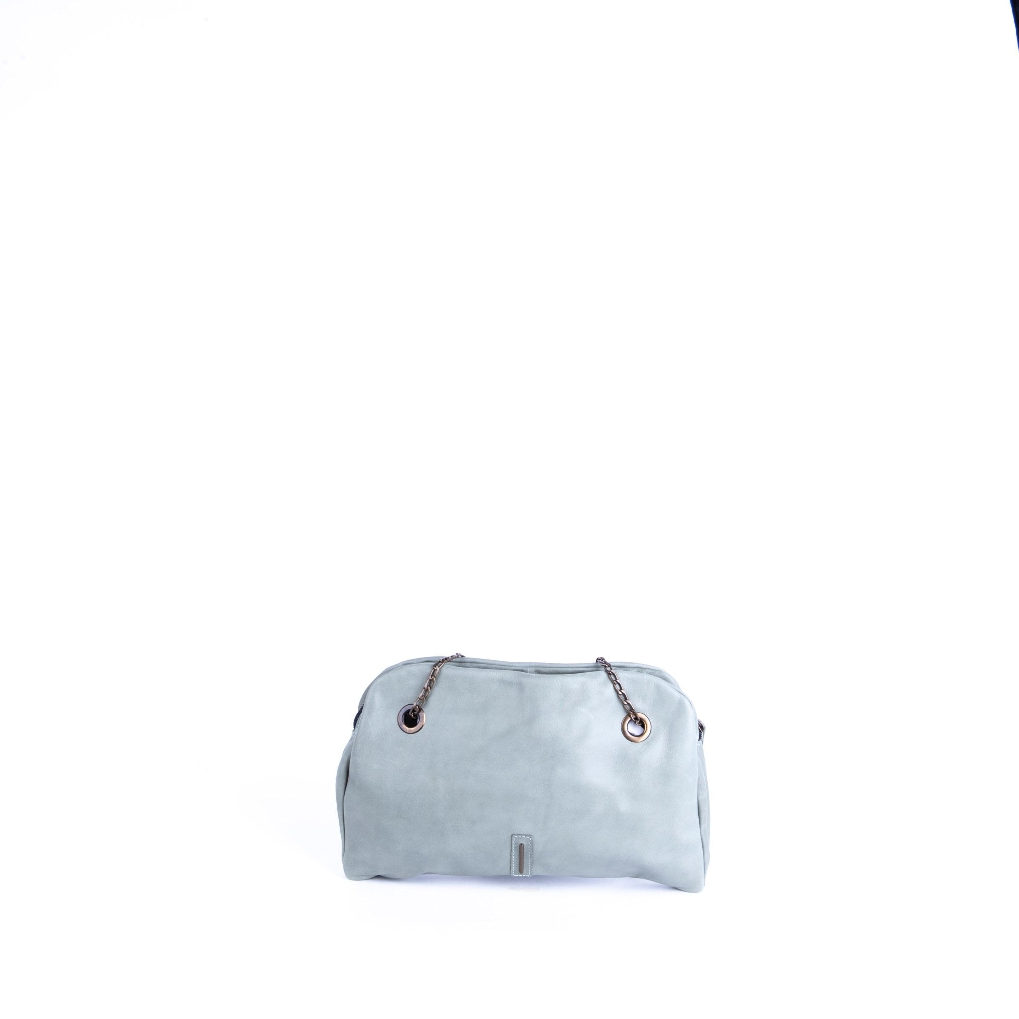 Leila mousse edera - pochette in pelle verde - Marta Ray