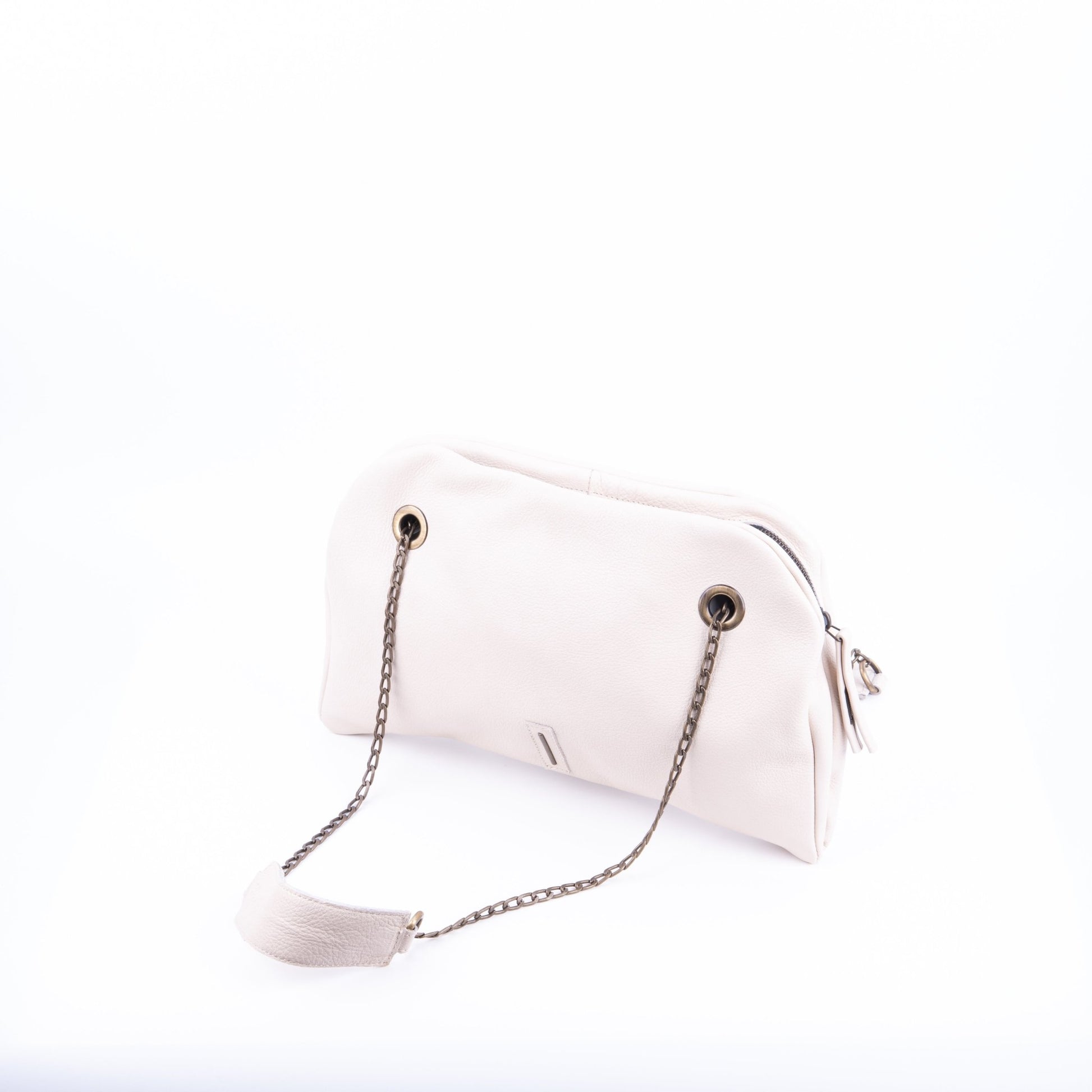 Leila mousse latte macchiato - pochette in pelle bianca - Marta Ray