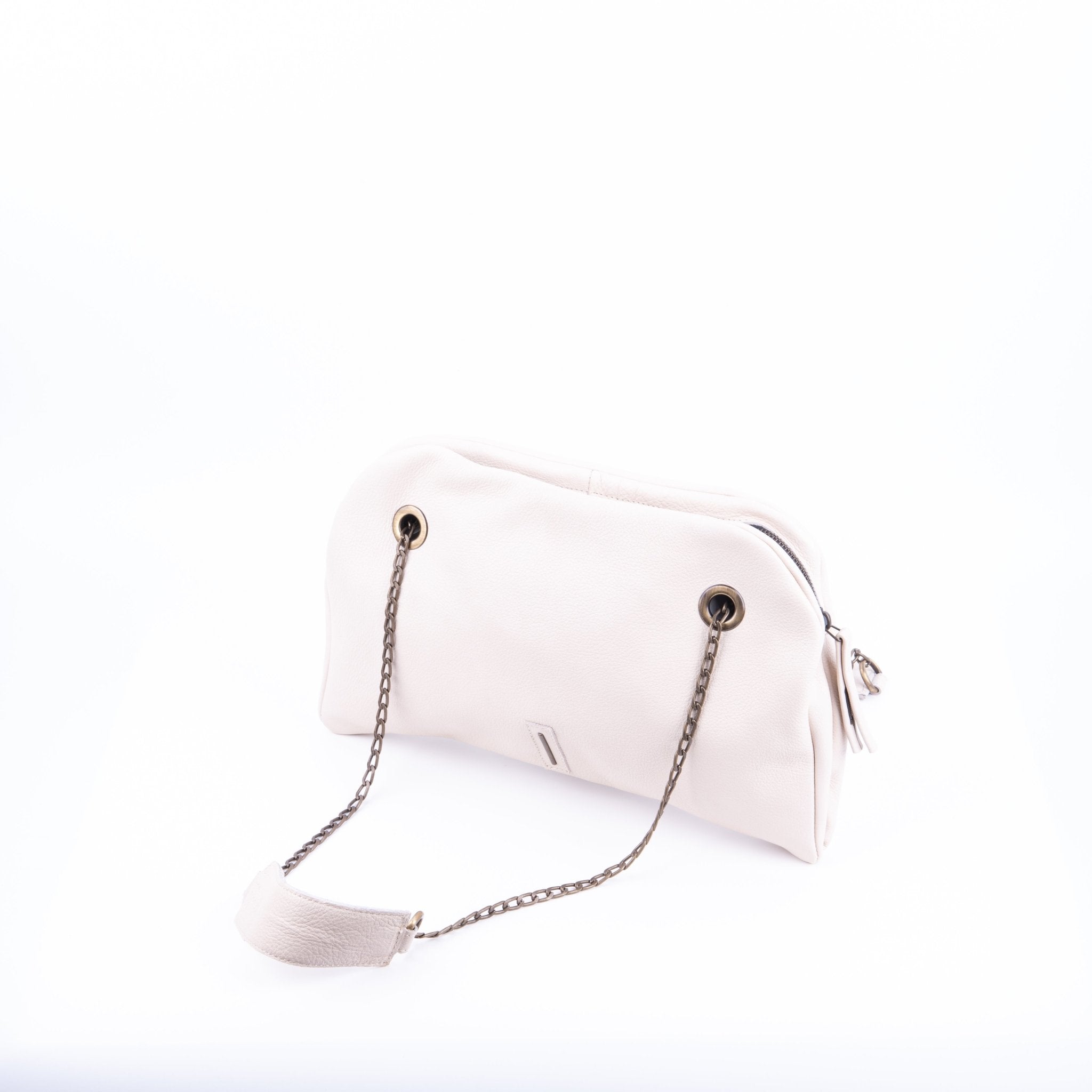 Leila mousse latte macchiato - pochette in pelle bianca - Marta Ray