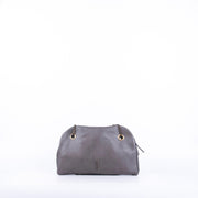 Leila mousse perlato smog silver - pochette in pelle grigia - Marta Ray