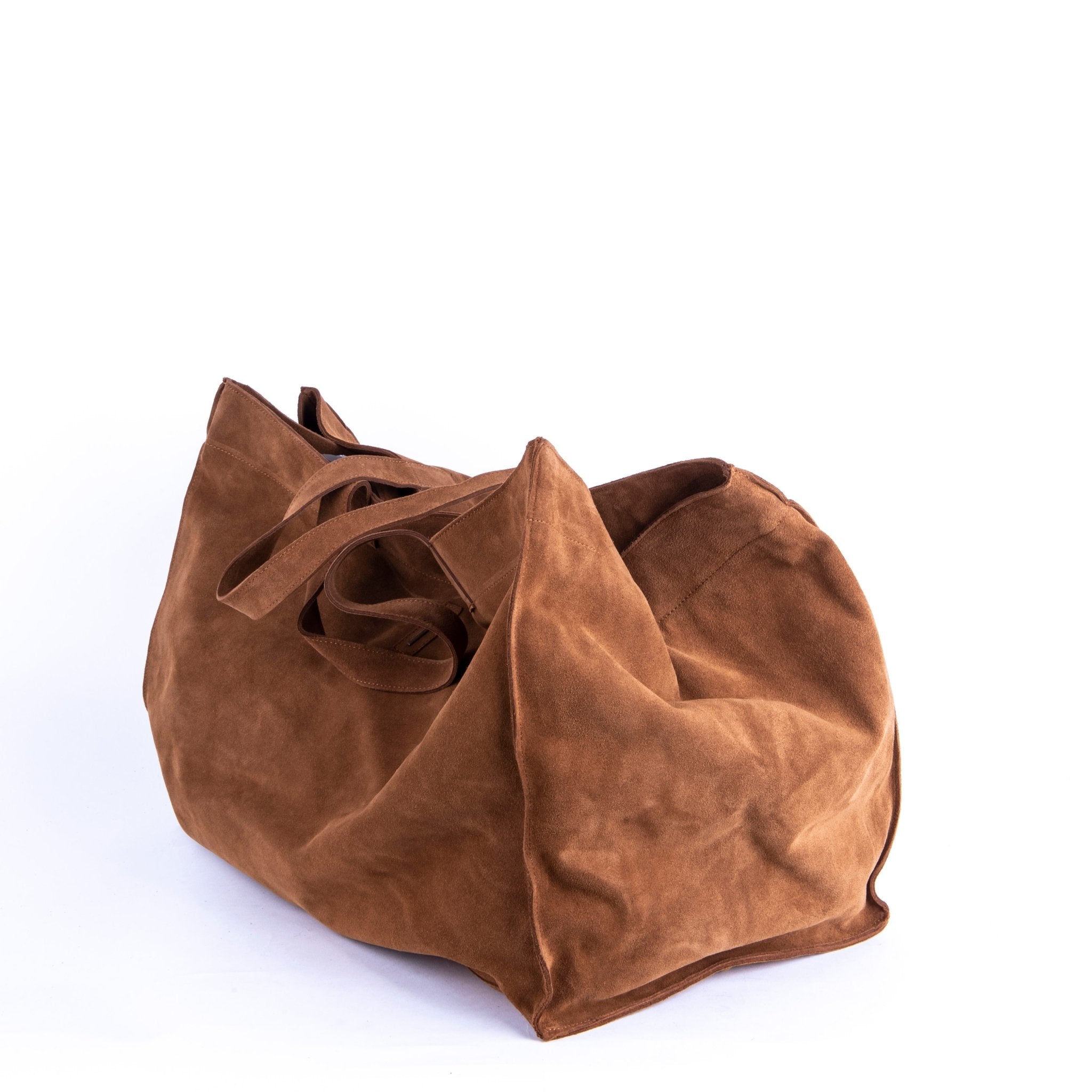 Linda camoscio cuoio - borsa a tracolla grande morbida marrone - Marta Ray