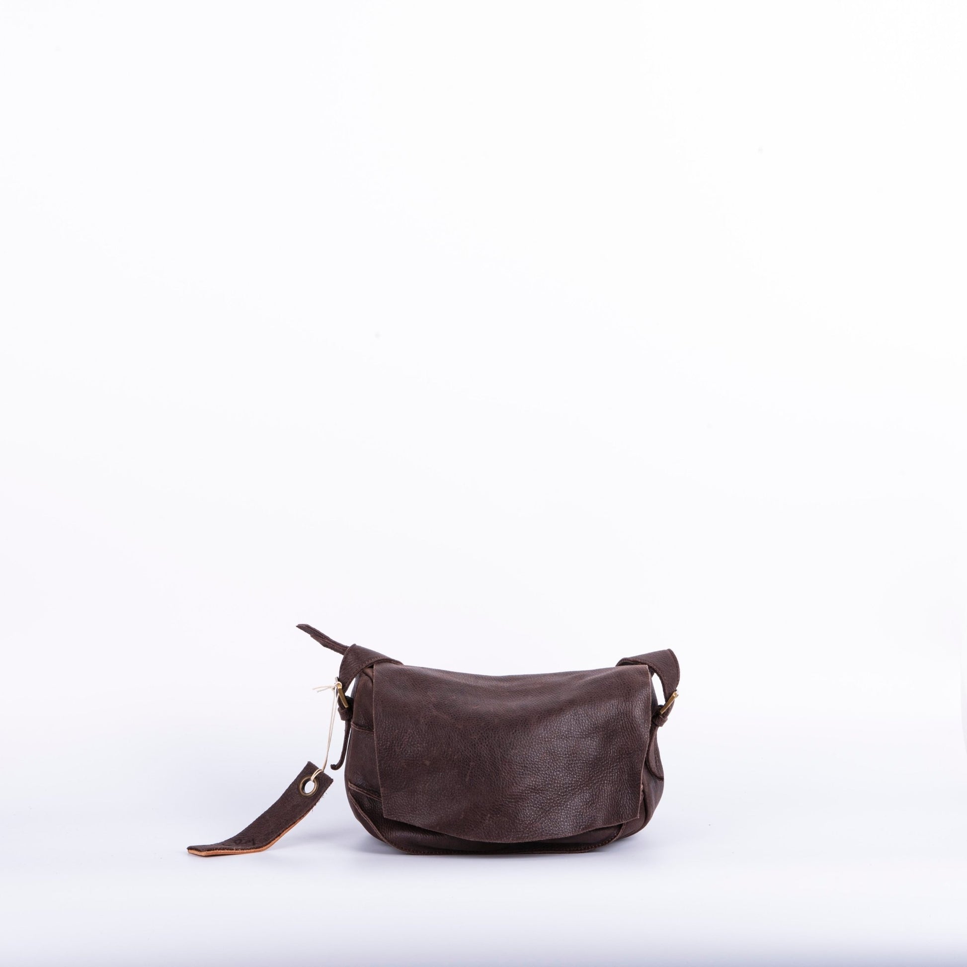 Liv spider testa di moro - patta a tracolla in pelle marrone con zip - Marta Ray