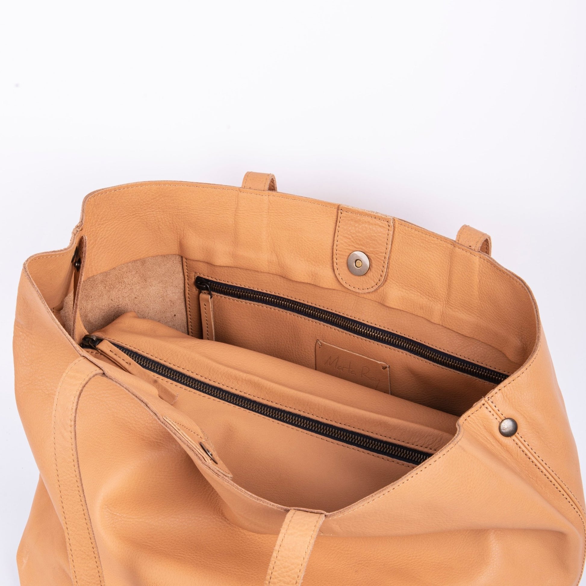Lotta amalfi nocciola - borsa a spalla grande in pelle beige - Marta Ray