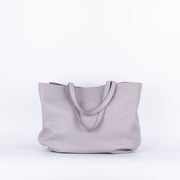 Lotta mousse nebbia - borsa a spalla grande in pelle grigia - Marta Ray