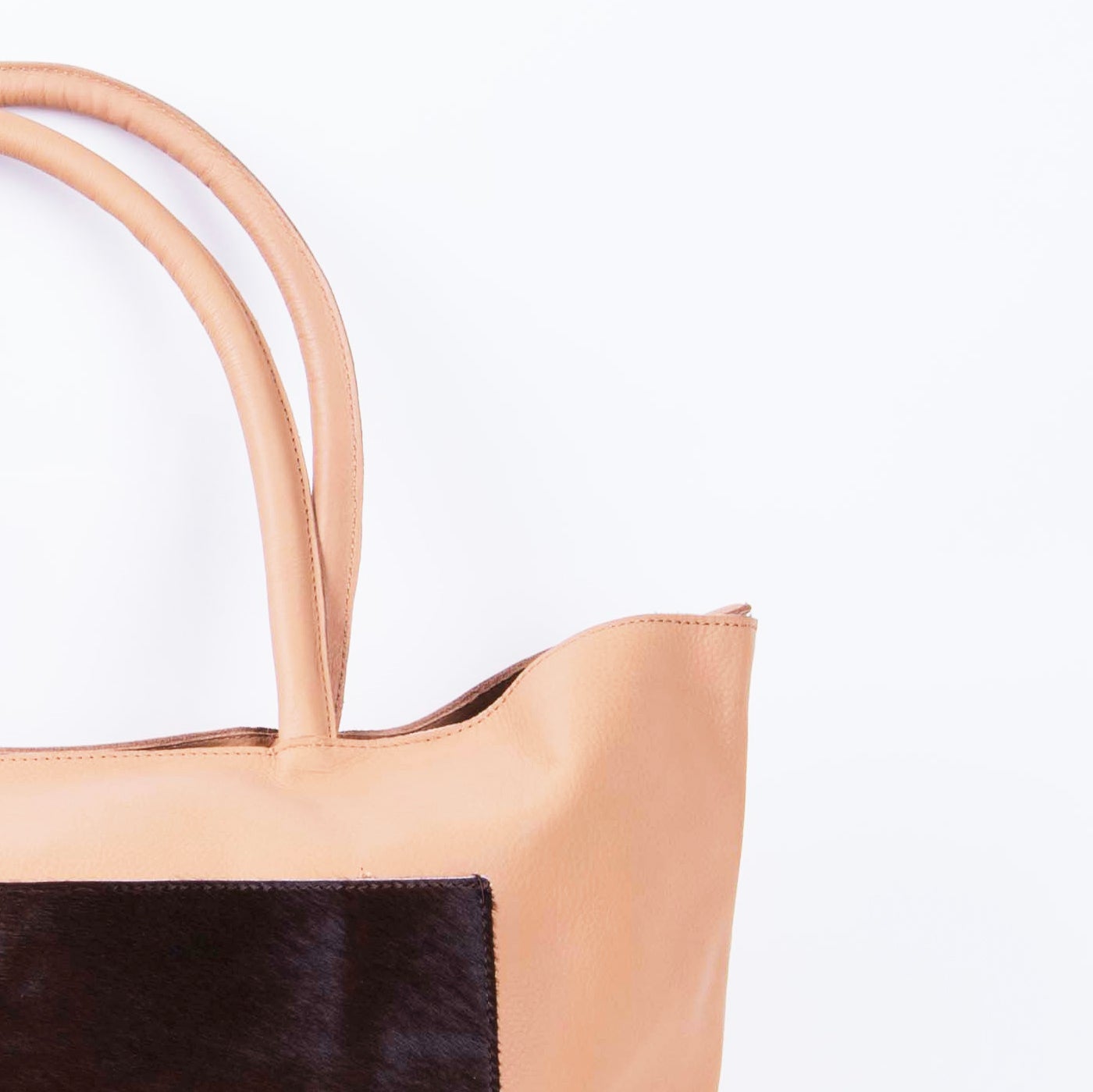Luise amalfi nocciola+cavallino moro- borsa a spalla grande in pelle beige - Marta Ray
