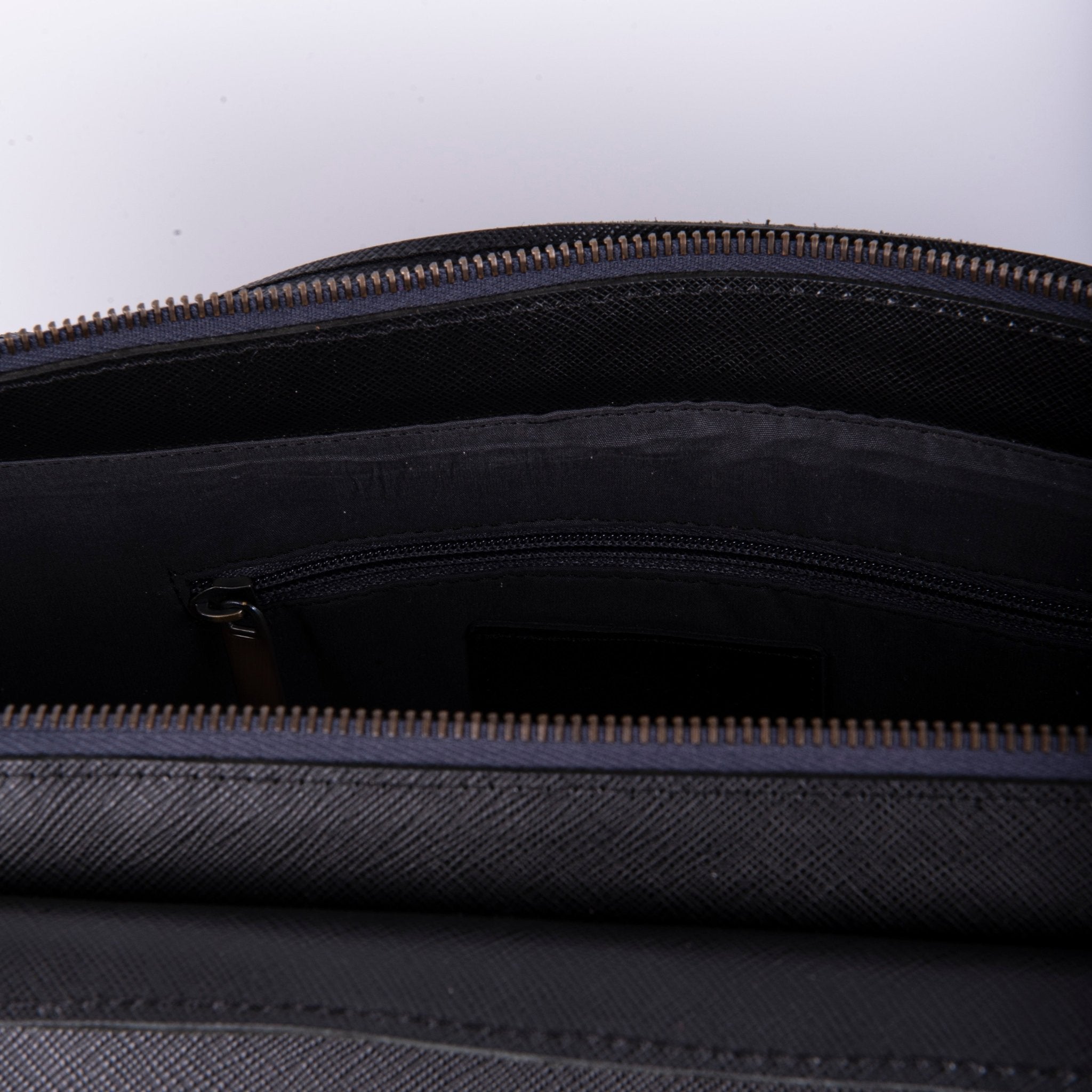 Luise saffiano nero/tdm - borsa a spalla grande in pelle nera - Marta Ray
