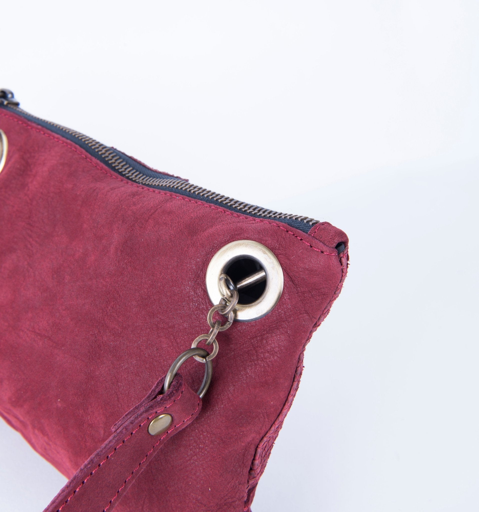 Lulu salmone red+ long beach rubino - piattine a tracolla in pelle rossa - Marta Ray